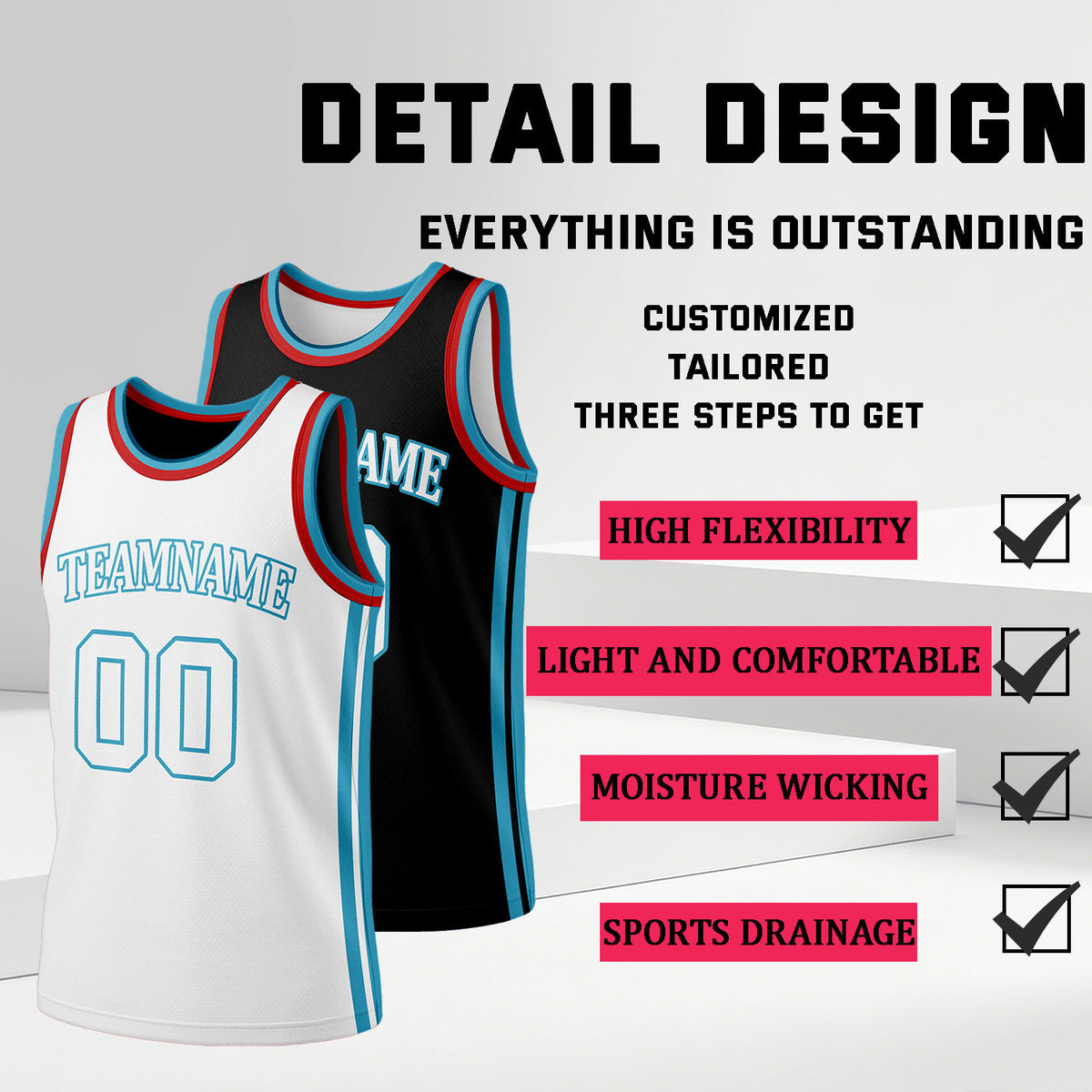 Custom White & Black Reversible Basketball Jersey Shorts Set | Personalized Full Team Uniform