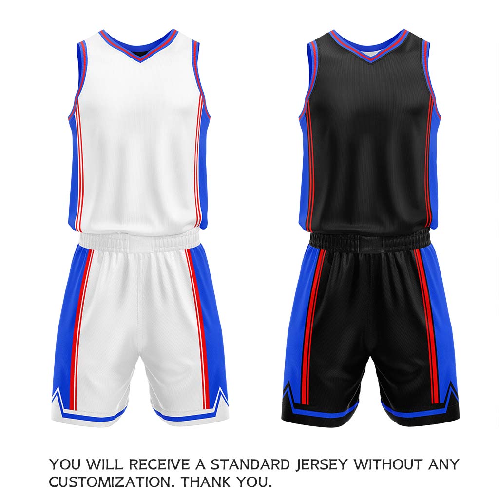 Custom White & Black Reversible Basketball Jersey Shorts Set | Personalized Full Vintage Team Uniform