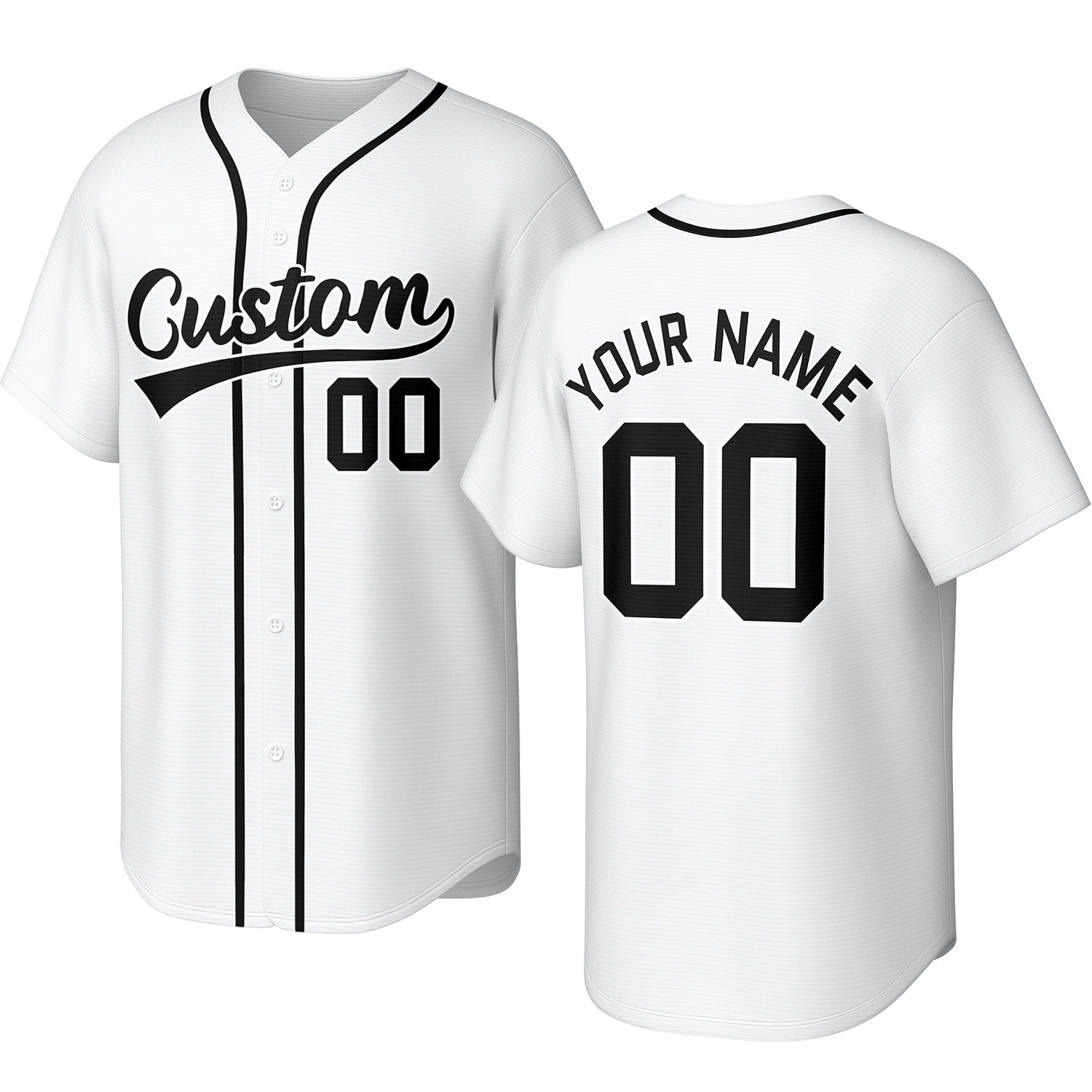 Custom white baseball jersey with stitched logo, personalized name & number, button-front short-sleeve sports uniform for team men women youth game practice - Vosoli