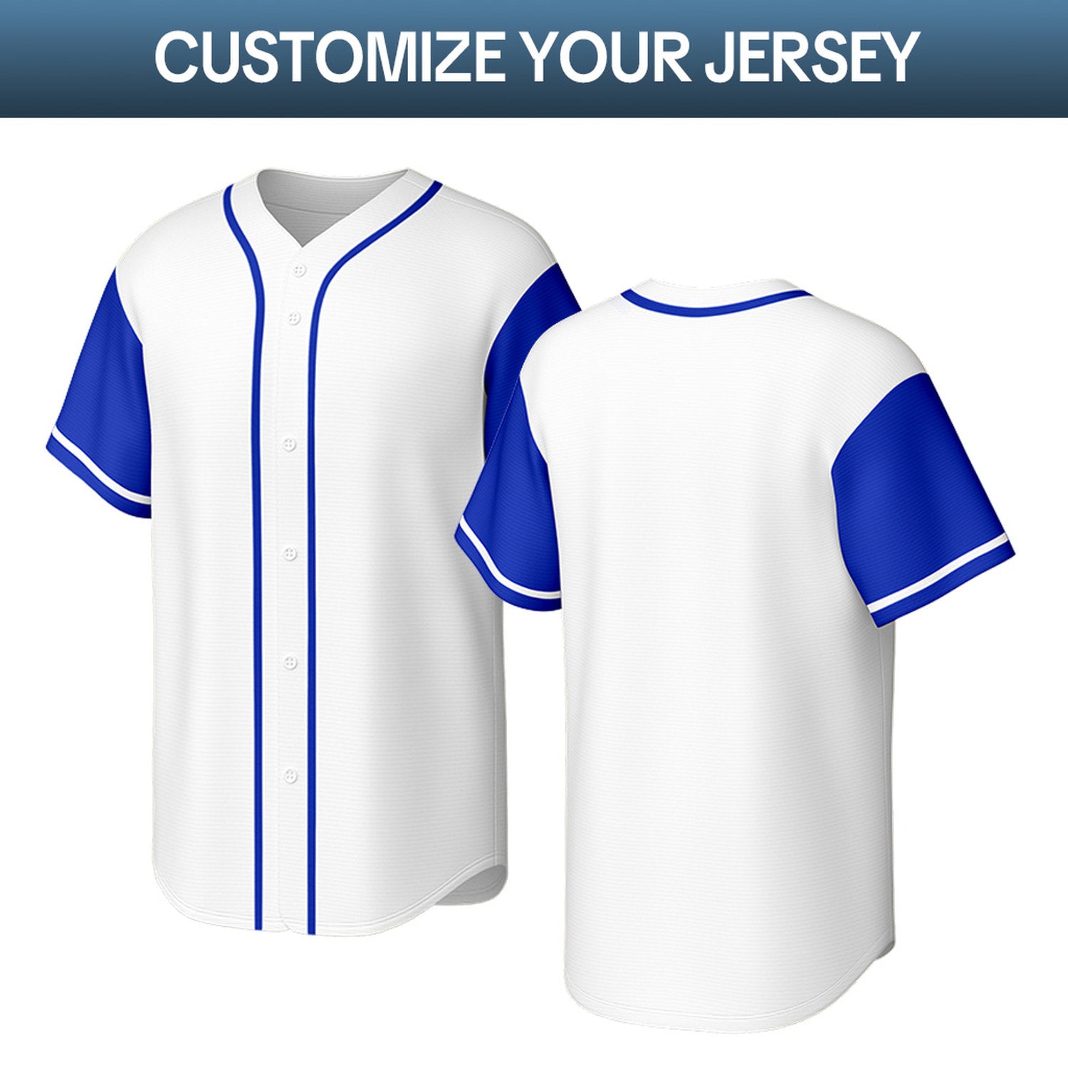 Custom White Blue & Red Personalized Baseball Jersey | Team Sports Uniform | Vosoli