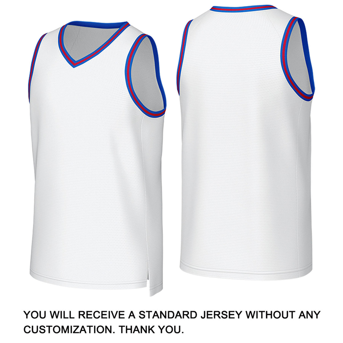 Custom White & Blue Red Mesh Basketball Jersey | Personalized Team Uniform for youth & adults