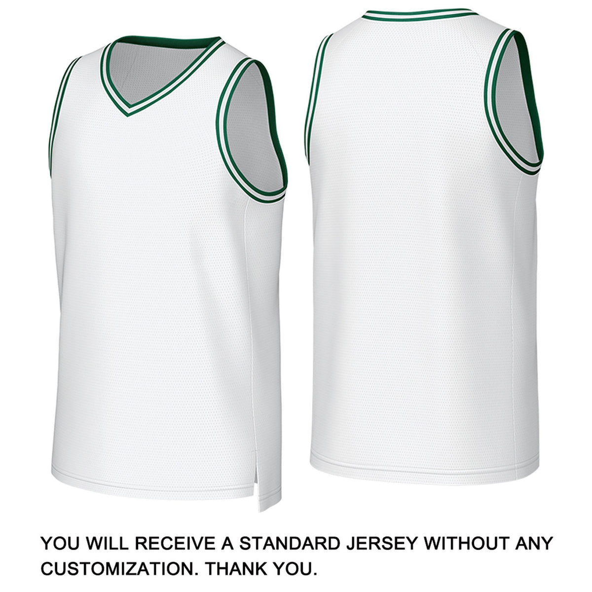 Custom White & Dark Green Mesh Basketball Jersey | Personalized Name & Number Team Uniform