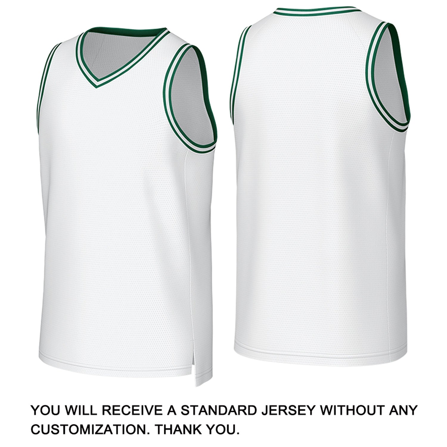 Custom White & Dark Green Mesh Basketball Jersey | Personalized Name & Number Team Uniform
