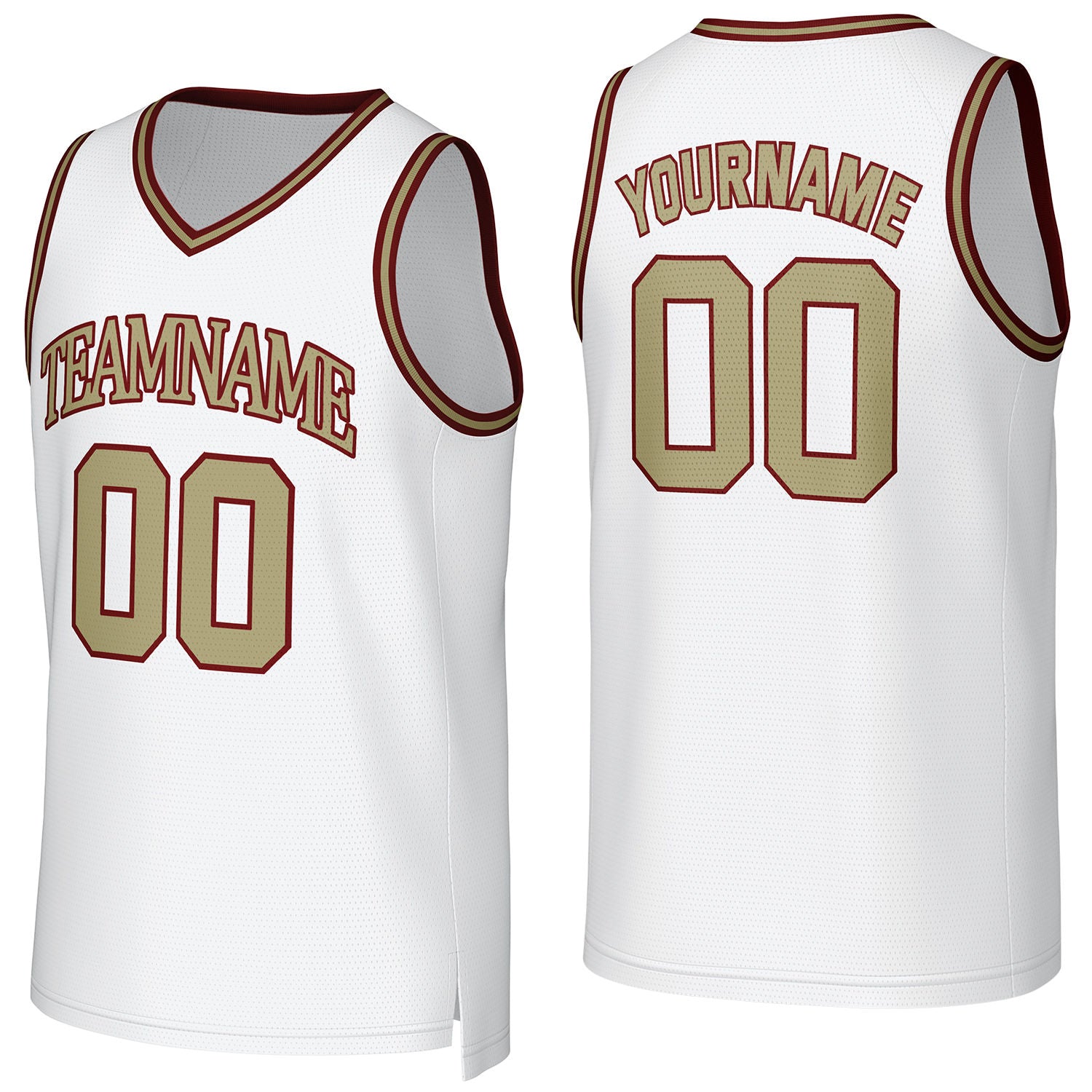 Custom white basketball jersey with logo, personalized name & number, team uniform for men women youth game practice - Vosoli