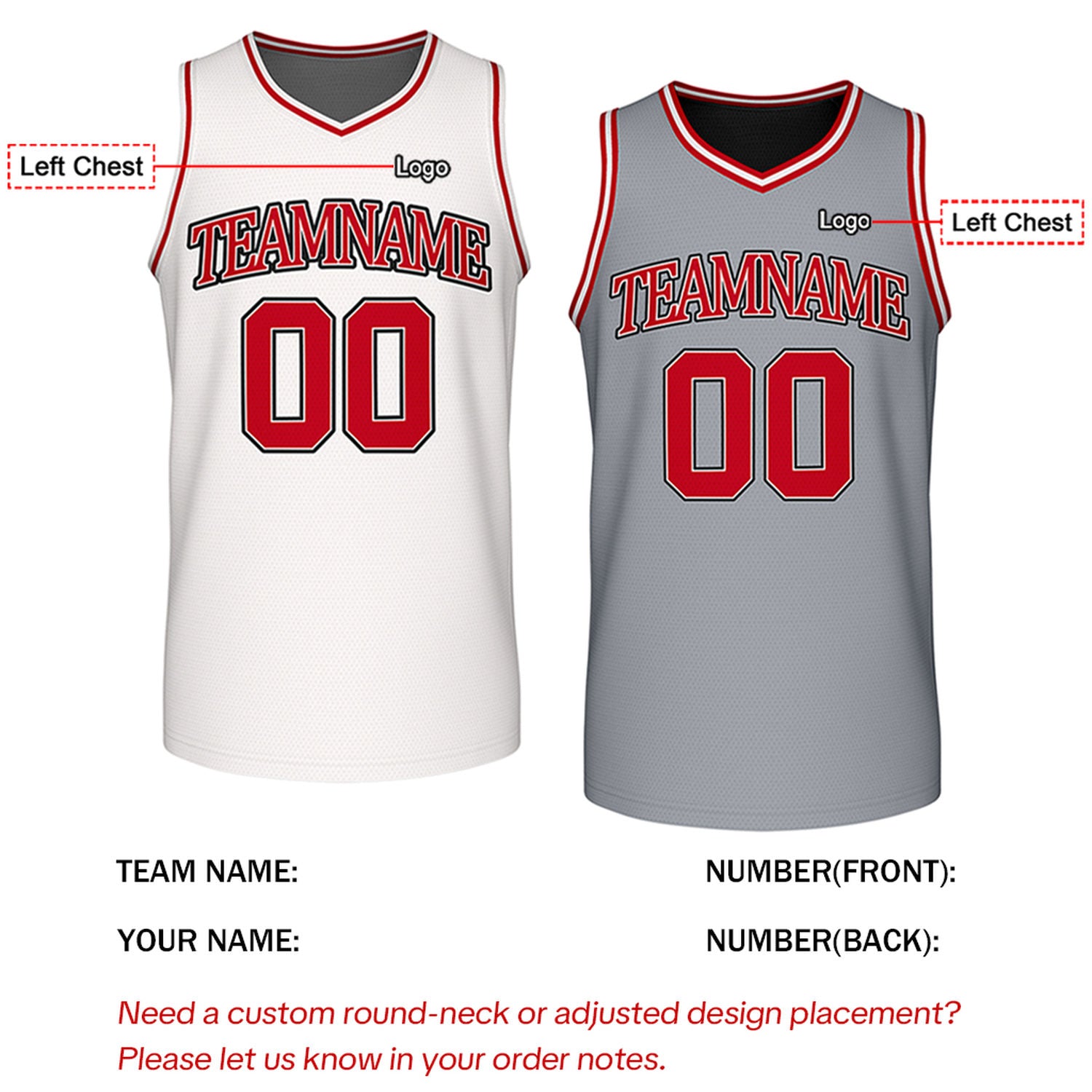 Custom Retro White & Gray Reversible Basketball Jersey | Personalized Team Jersey | Vosoli