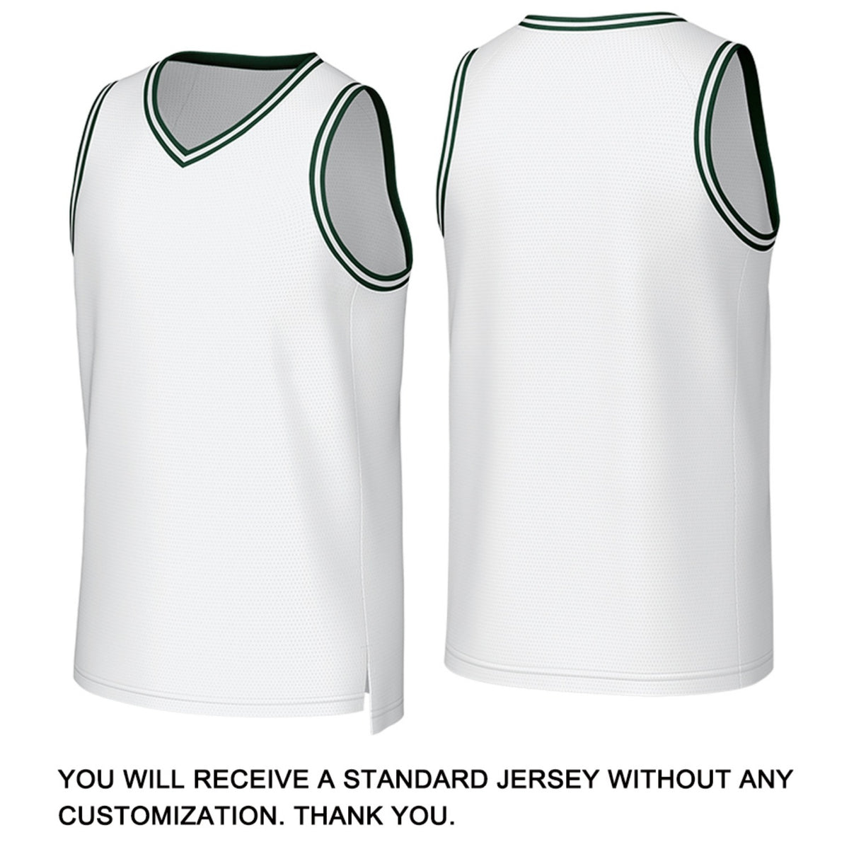 Custom White & Green Mesh Basketball Jersey | Personalized Name & Number Team Uniform