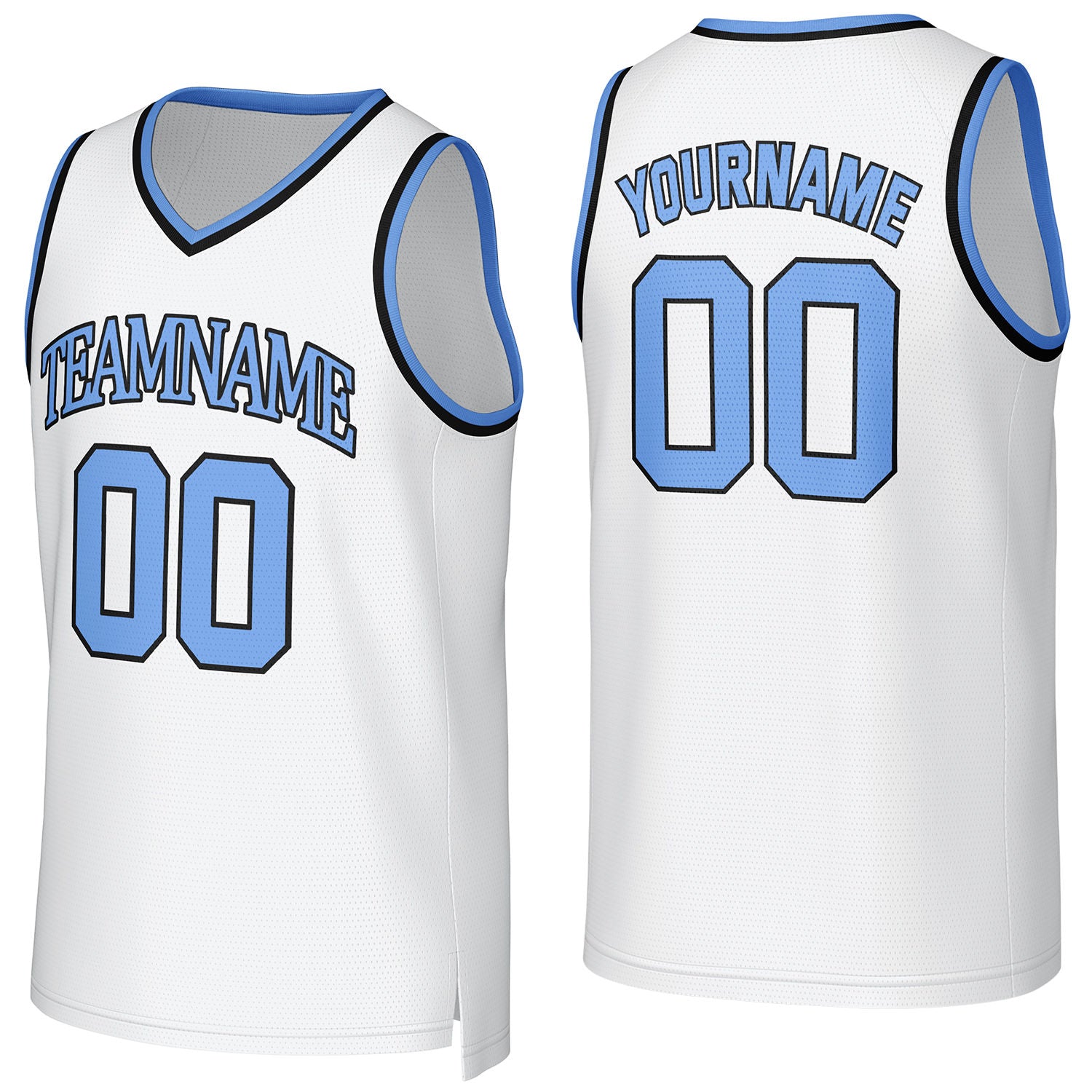 Custom white basketball jersey with logo, personalized name & number, team uniform for men women youth game practice - Vosoli