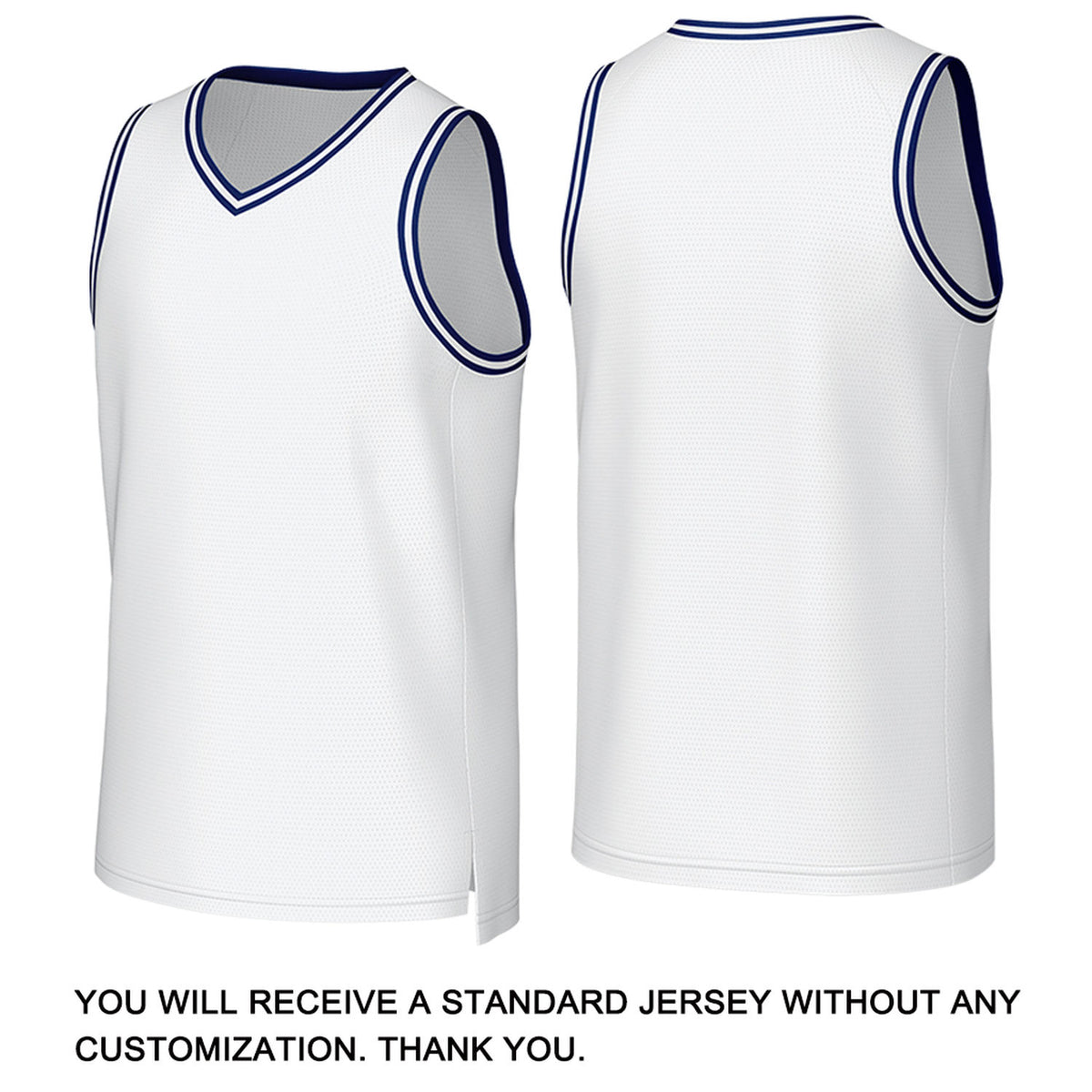 Custom White & Navy Blue Mesh Basketball Jersey | Personalized Name & Number Team Uniform