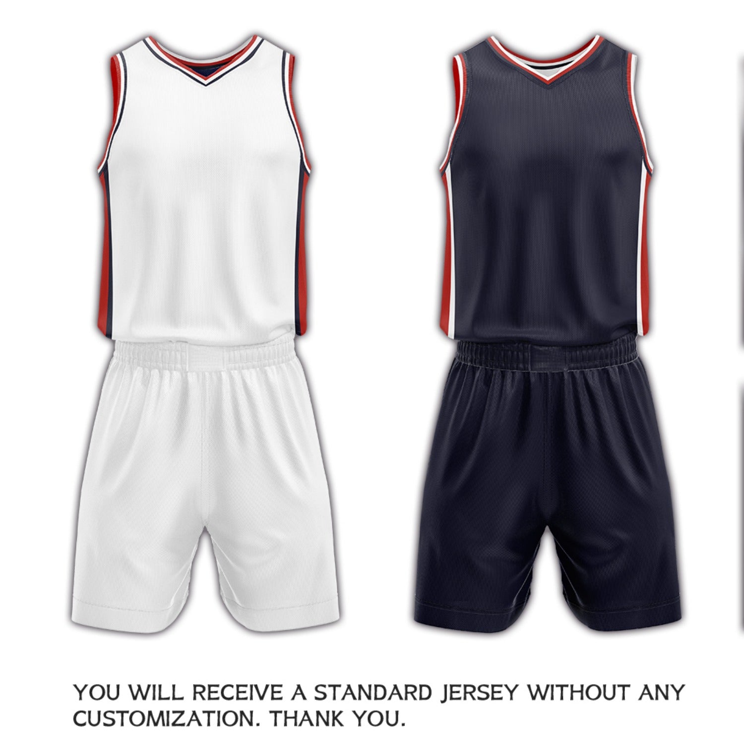 Custom White & Navy Reversible Basketball Uniform Set | Personalized Name Number Sports Jersey Shorts Kit