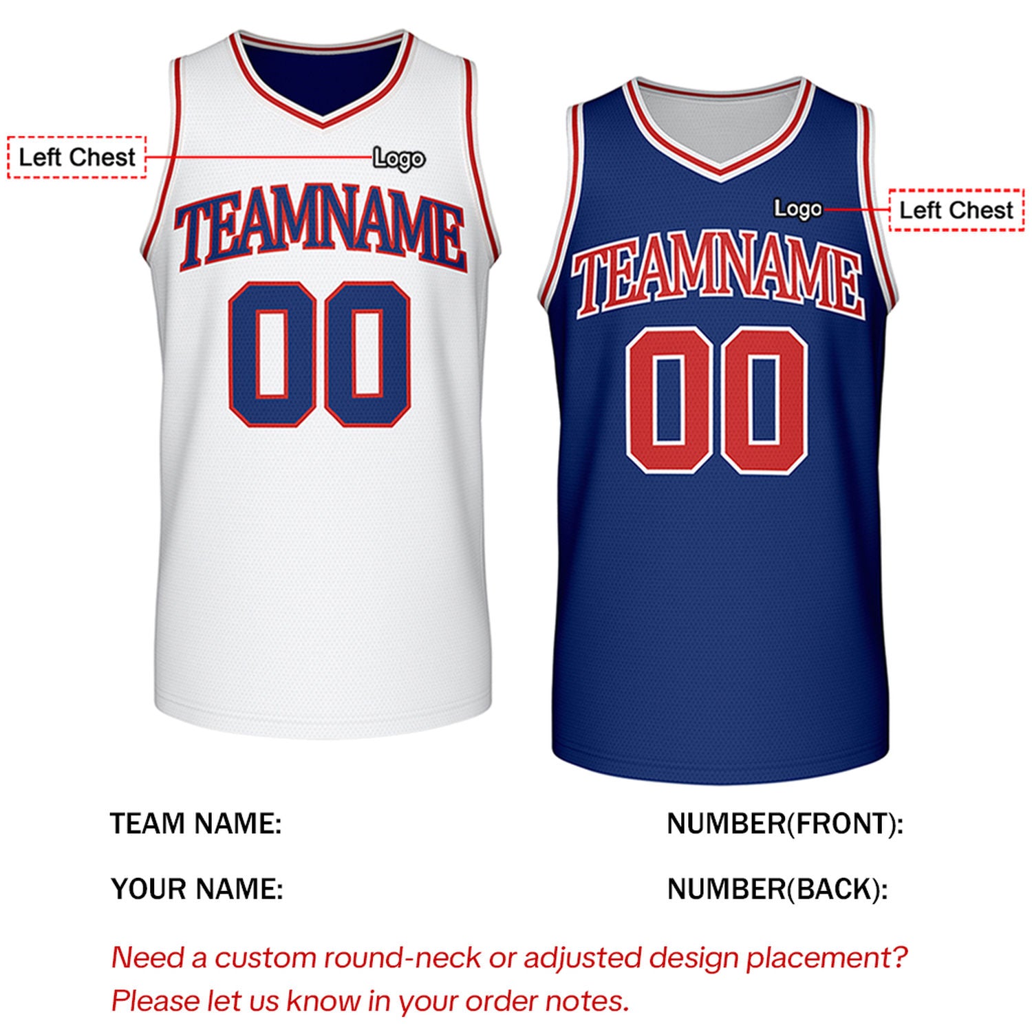 Custom Retro White & Navy Reversible Basketball Jersey | Personalized Team Jersey | Vosoli