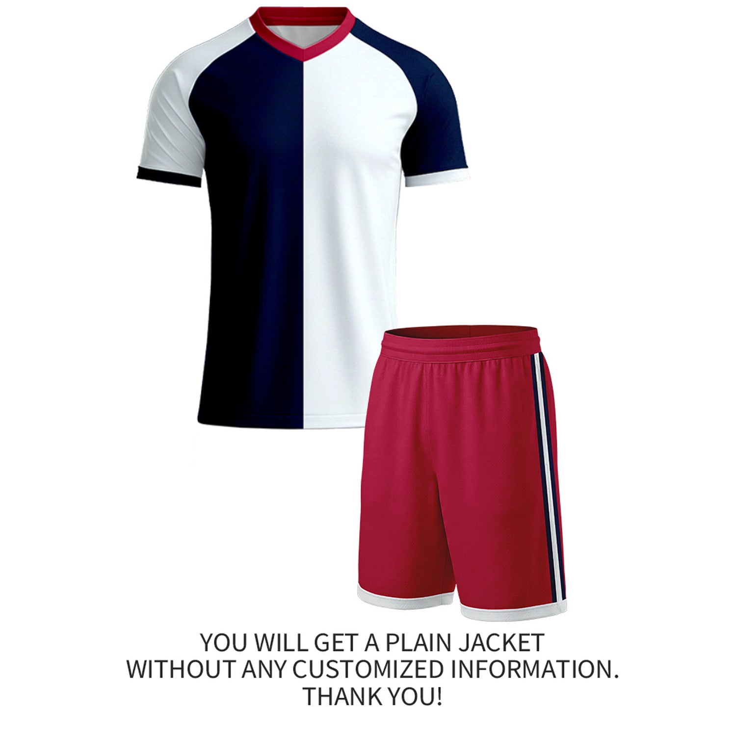 Custom White & Navy Split Soccer Uniform Set | Personalized Jersey & Shorts for Youth & Adult