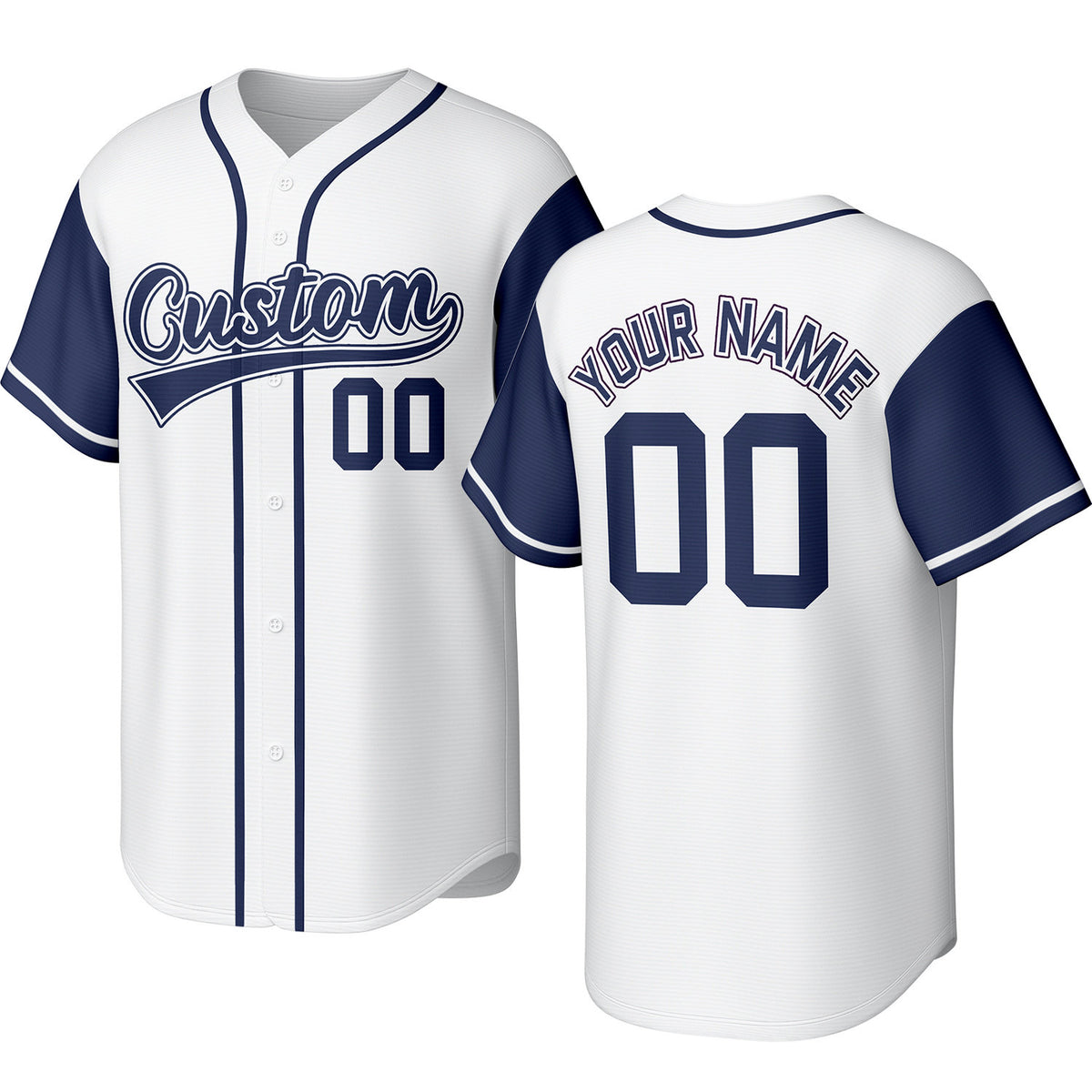 Custom white baseball jersey with stitched logo, personalized name &amp; number, button-front short-sleeve sports uniform for team men women youth game practice - Vosoli