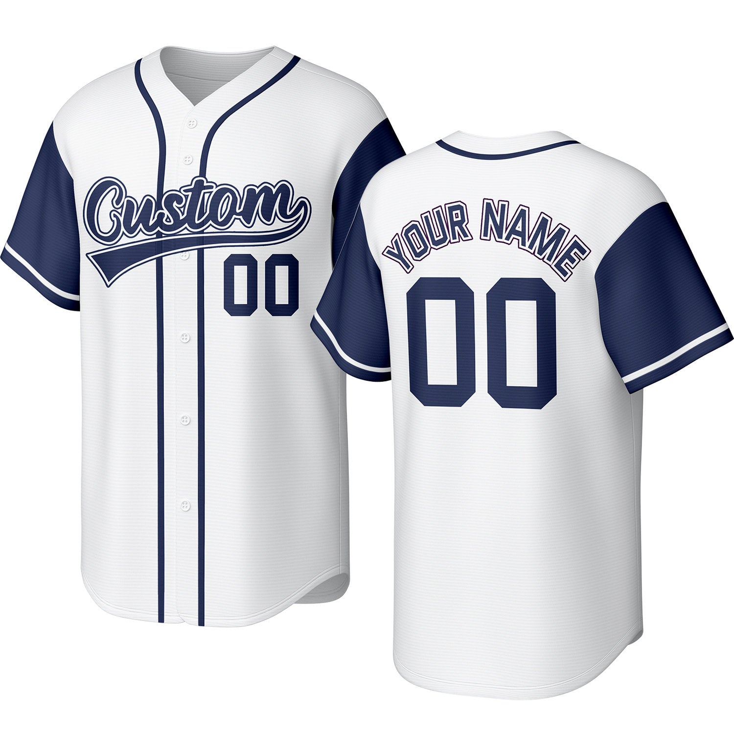 Custom white baseball jersey with stitched logo, personalized name & number, button-front short-sleeve sports uniform for team men women youth game practice - Vosoli