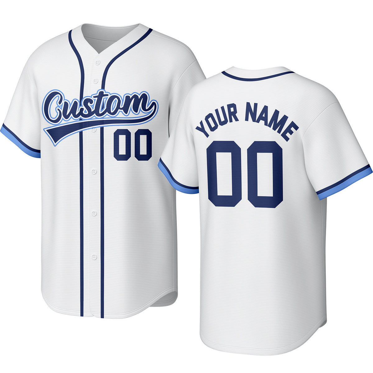 Custom white baseball jersey with stitched logo, personalized name &amp; number, button-front short-sleeve sports uniform for team men women youth game practice - Vosoli