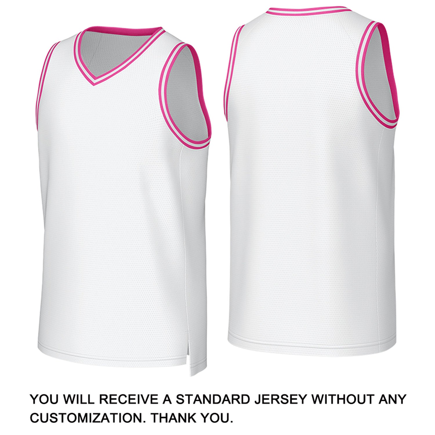 Custom White & Pink Mesh Basketball Jersey | Personalized Name & Number Team Uniform