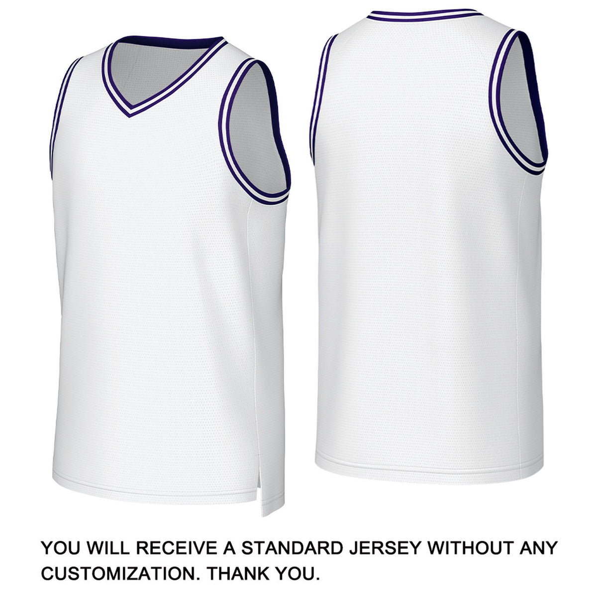 Custom White & Purple Basketball Jersey | Personalized Name & Number Team Uniform