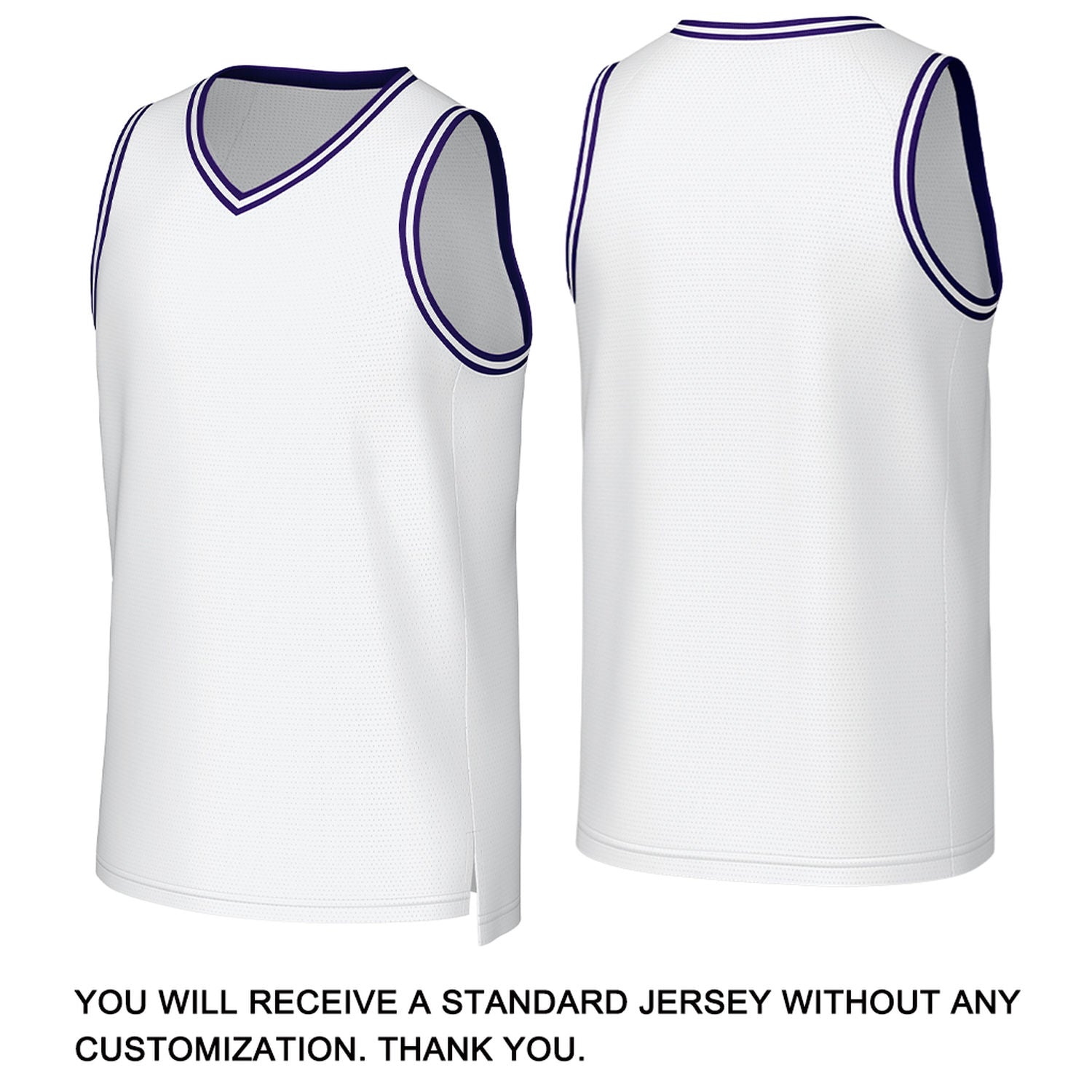 Custom White & Purple Basketball Jersey | Personalized Name & Number Team Uniform