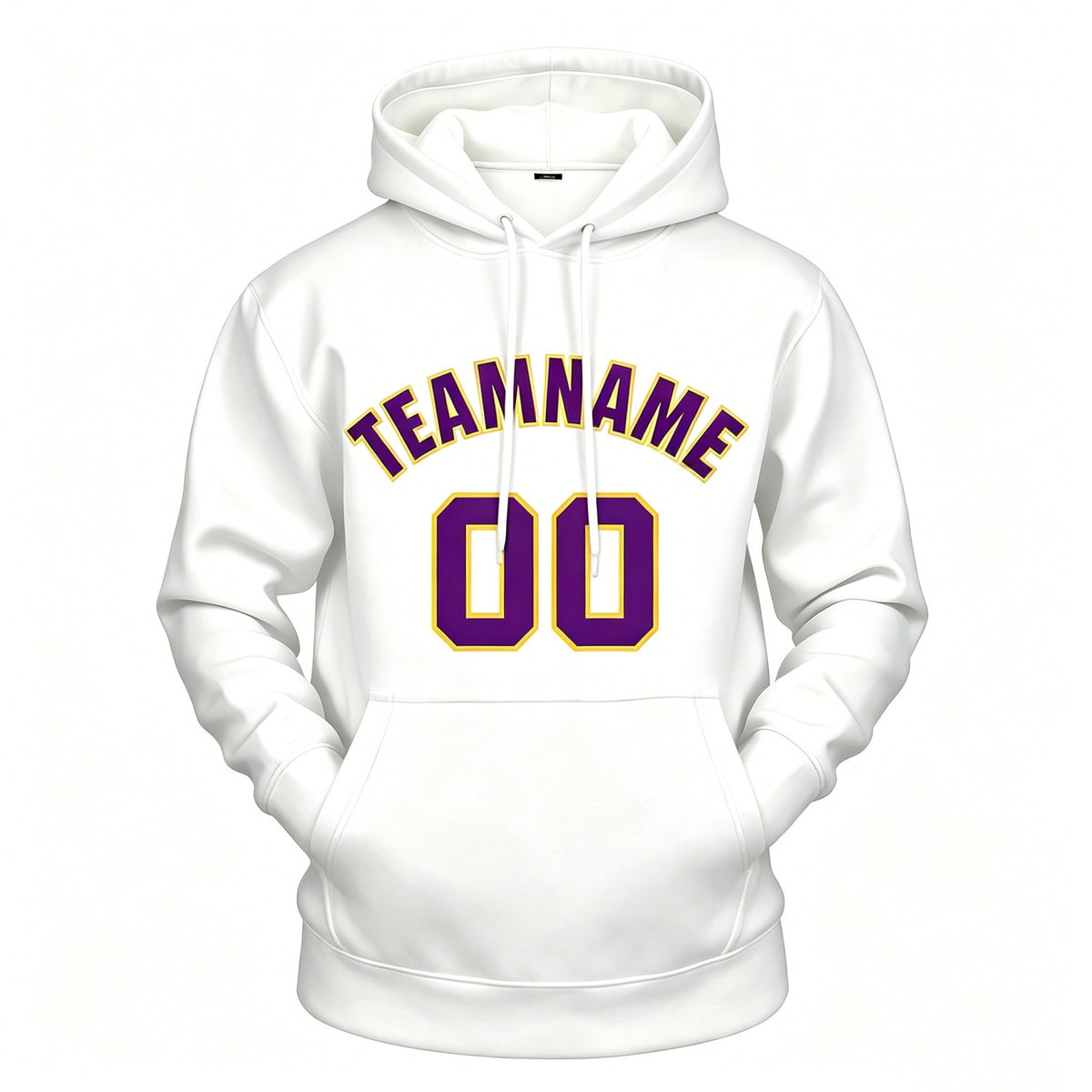 Custom White & Purple Hoodie | Personalized Name & Number Sports Pullover | Vosoli
