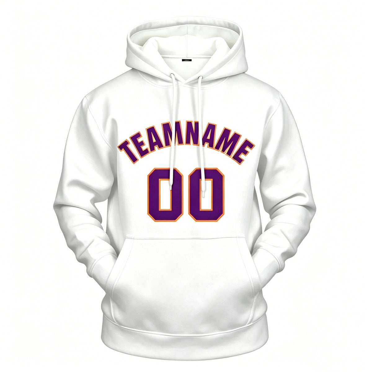 Custom White & Purple Hoodie | Personalized Name & Number Sports Pullover | Vosoli