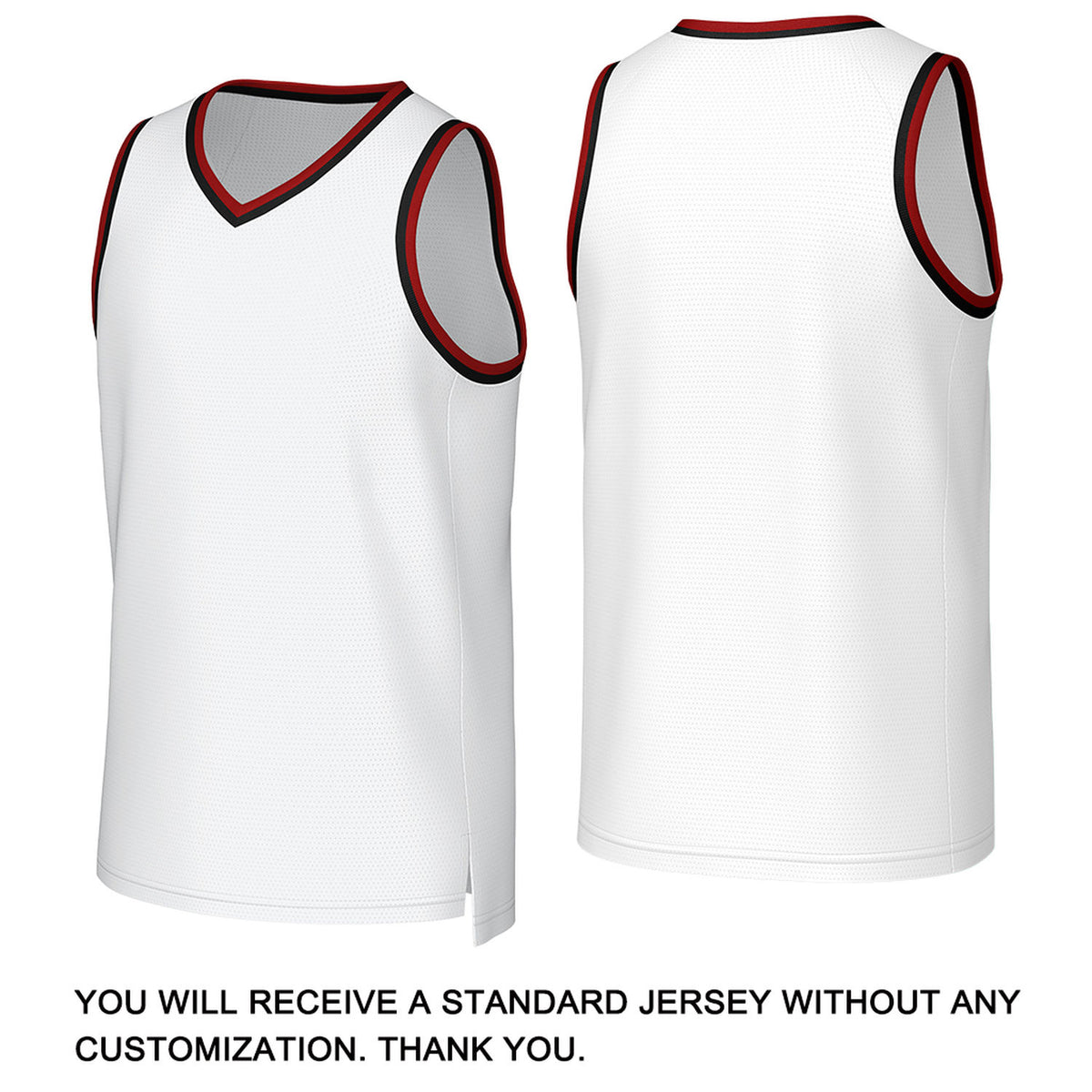 Custom White & Red Basketball Jersey | Personalized Name & Number Team Uniform