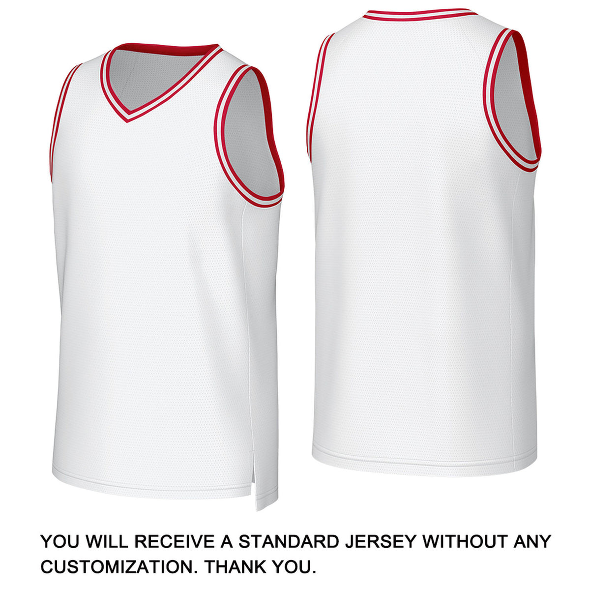 Custom White & Red Basketball Jersey | Personalized Name & Number Team Uniform