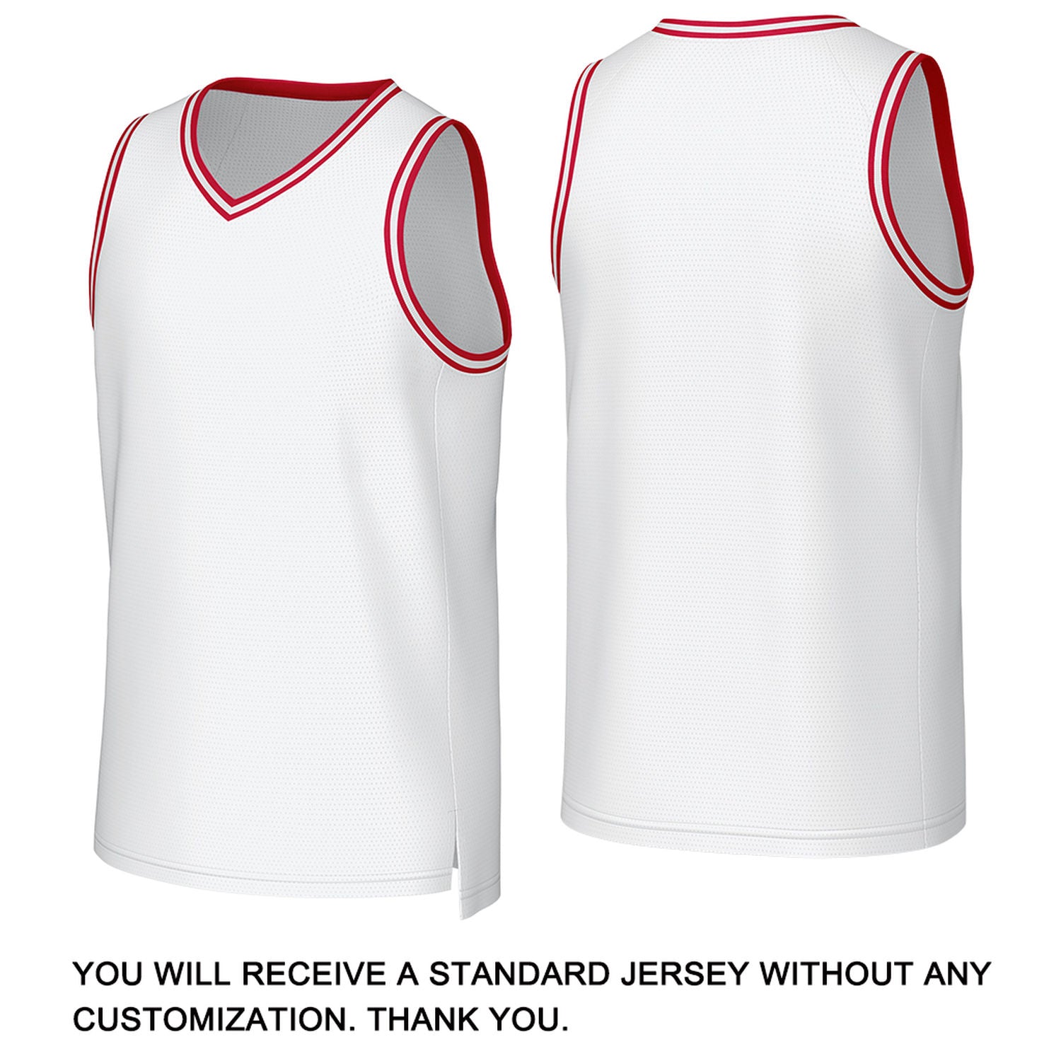 Custom White & Red Basketball Jersey | Personalized Name & Number Team Uniform