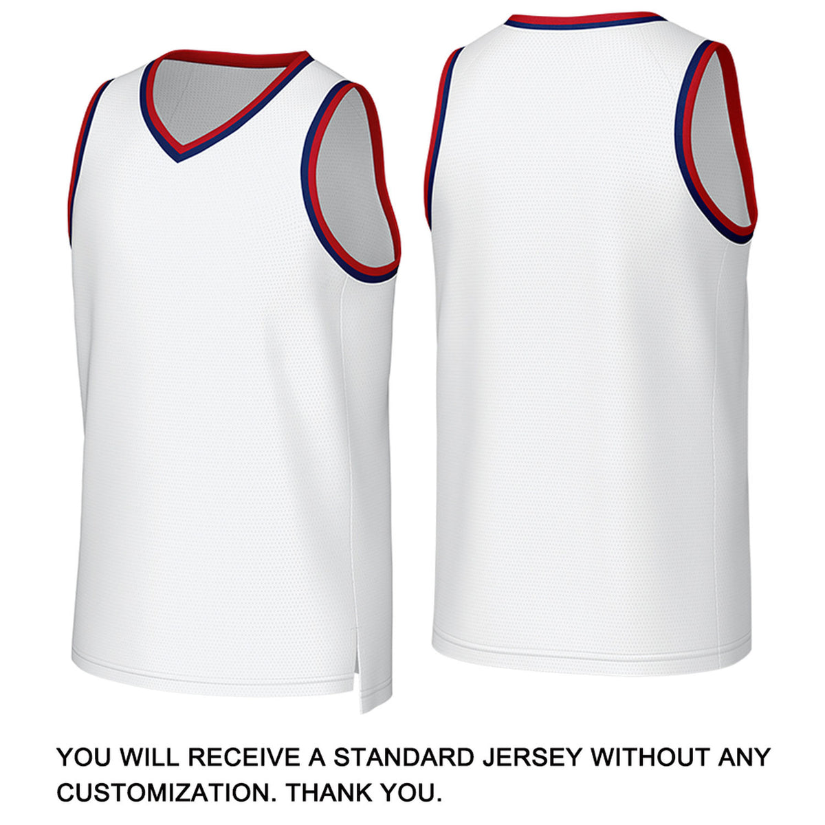 Custom White & Red Mesh Basketball Jersey | Personalized Name & Number Team Uniform