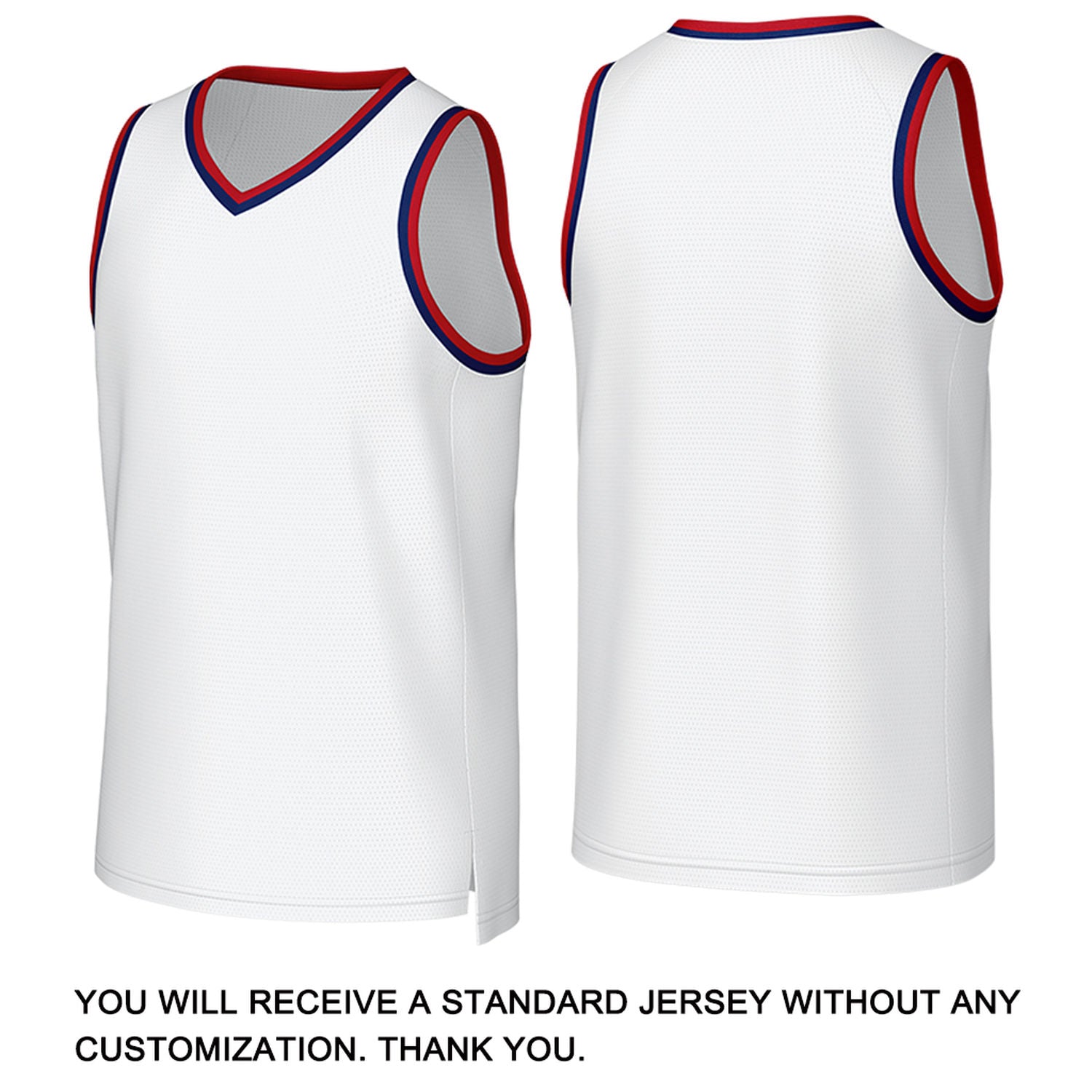 Custom White & Red Mesh Basketball Jersey | Personalized Name & Number Team Uniform