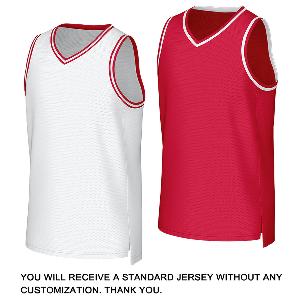 Custom White & Red Reversible Basketball Jersey | Personalized Team Uniform