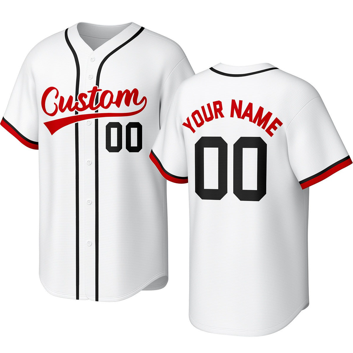 Custom white baseball jersey with stitched logo, personalized name &amp; number, button-front short-sleeve sports uniform for team men women youth game practice - Vosoli