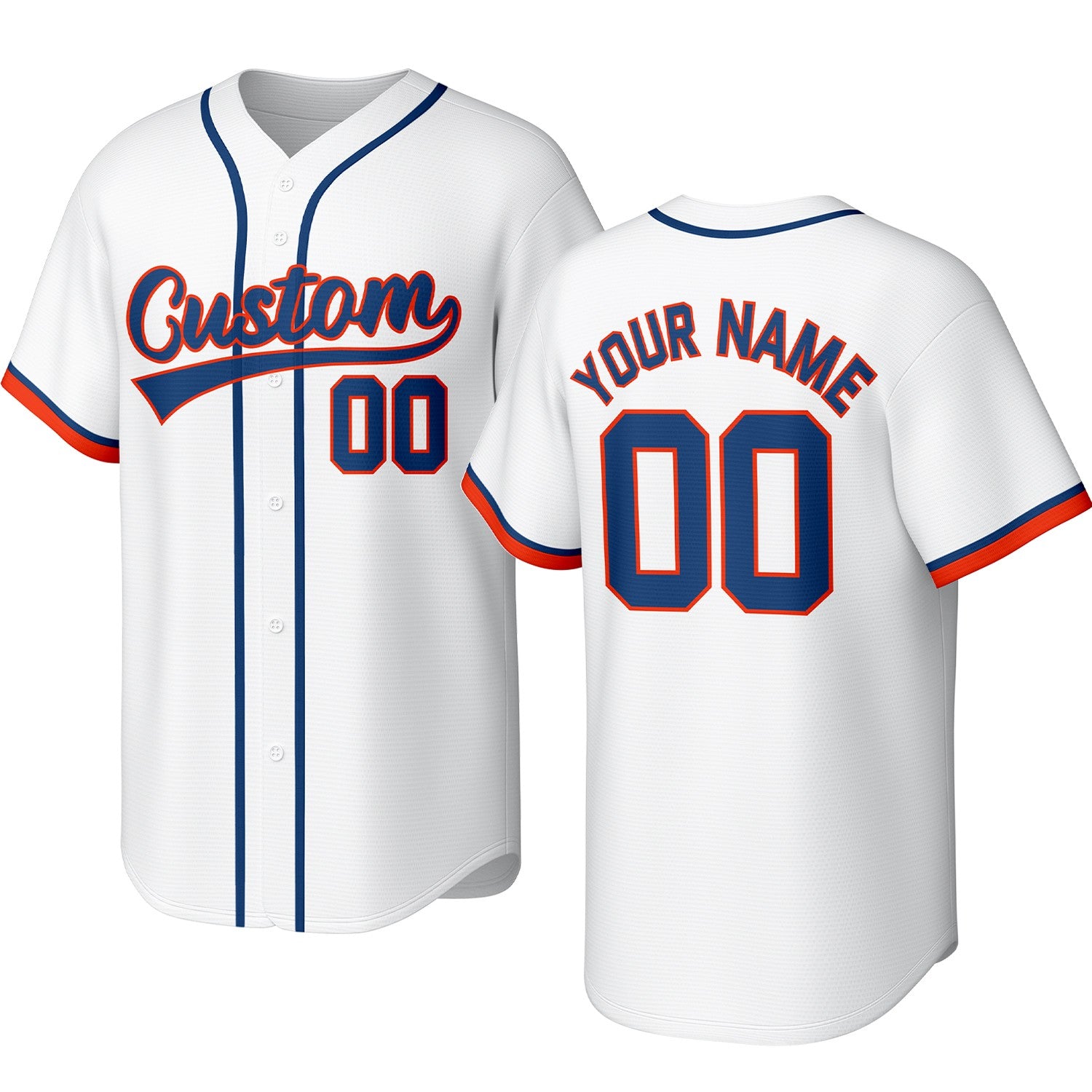 Custom white baseball jersey with stitched logo, personalized name & number, button-front short-sleeve sports uniform for team men women youth game practice - Vosoli