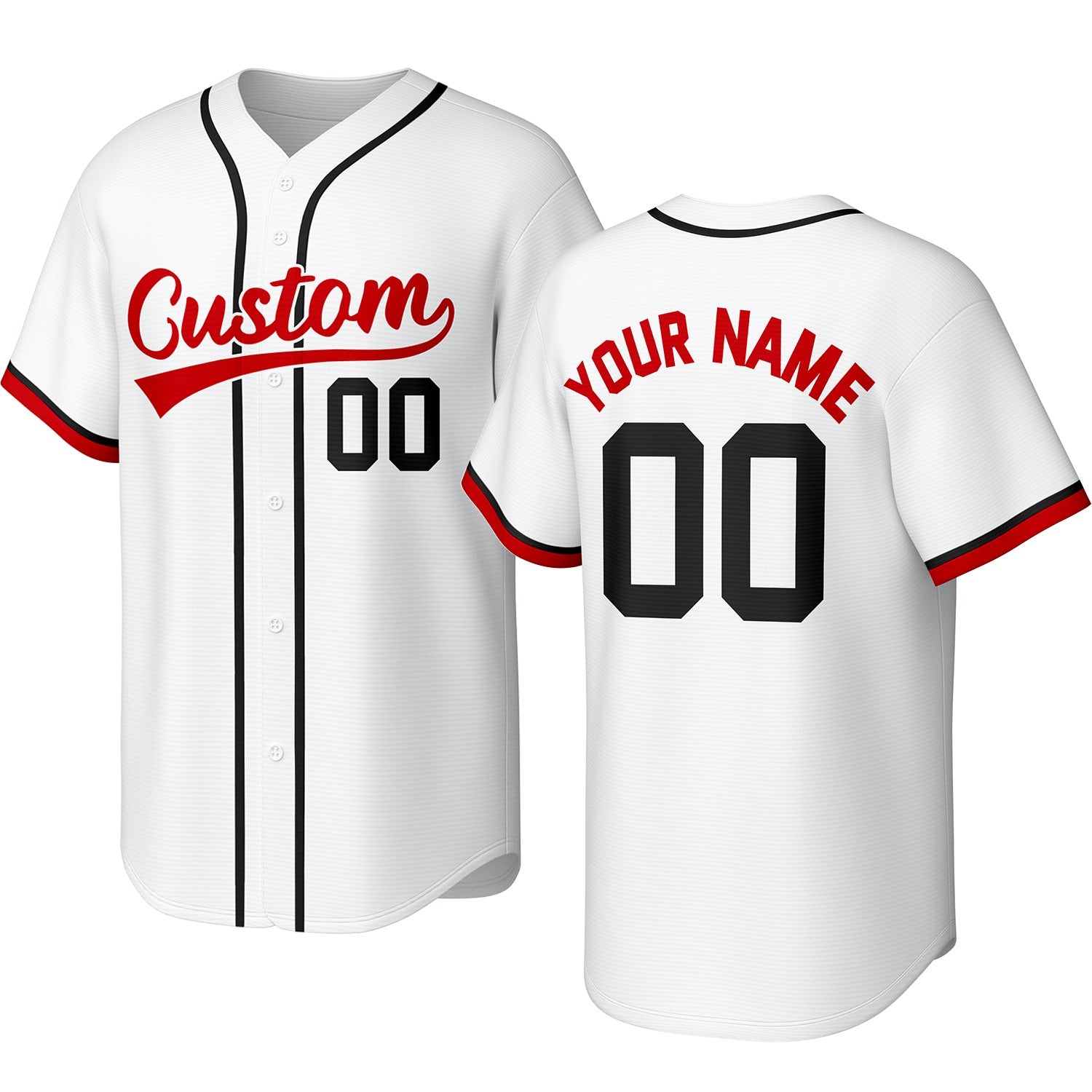 Custom white baseball jersey with stitched logo, personalized name & number, button-front short-sleeve sports uniform for team men women youth game practice - Vosoli
