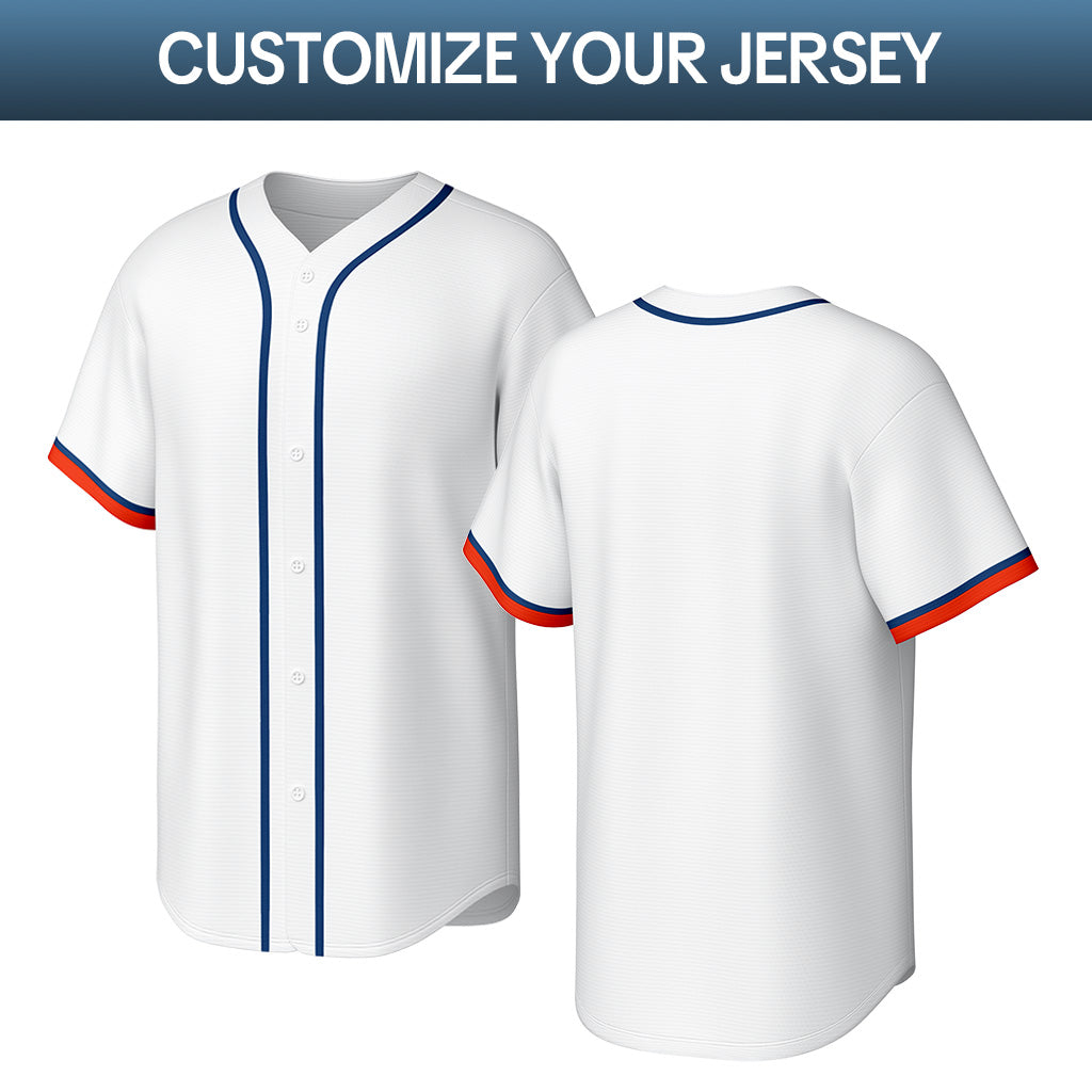 Custom White Stitched Baseball Jersey | Personalized Name & Number | Team Uniform