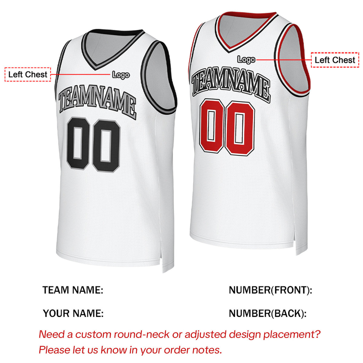 Custom White Two-Tone Reversible Basketball Jersey | Personalized Team Uniform