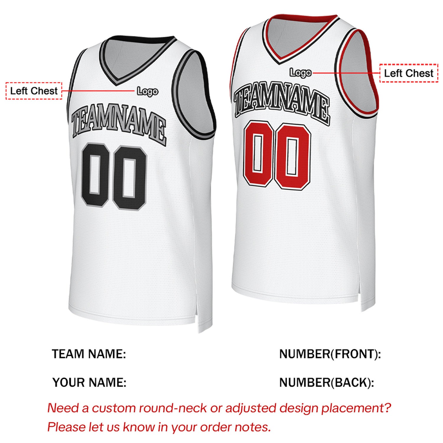Custom White Two-Tone Reversible Basketball Jersey | Personalized Team Uniform