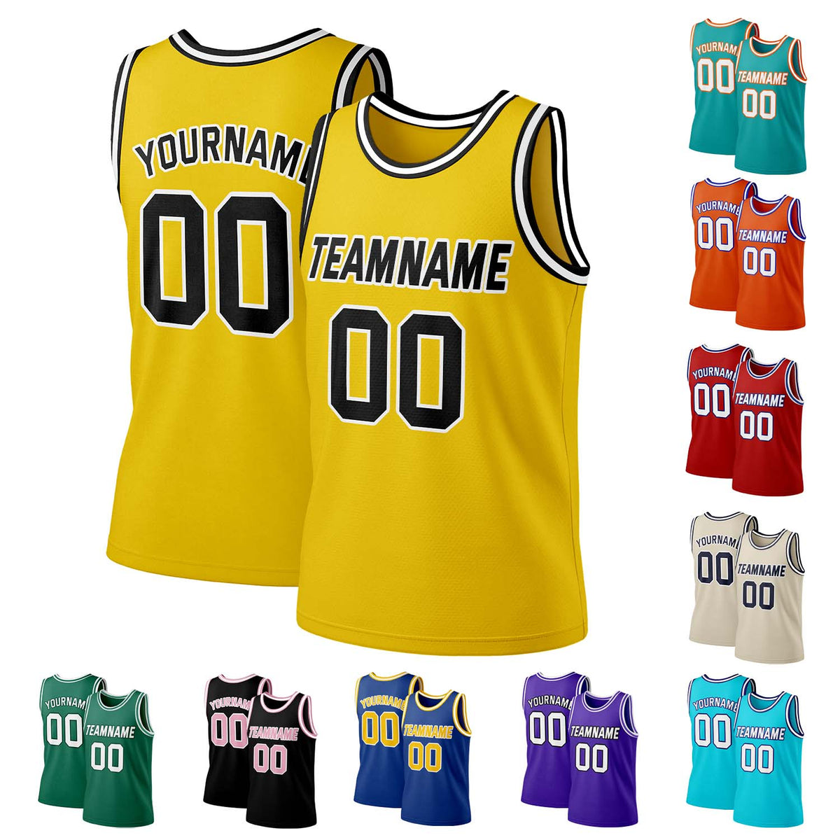 Custom Yellow & Black Mesh Basketball Jersey | Personalized Team Uniform