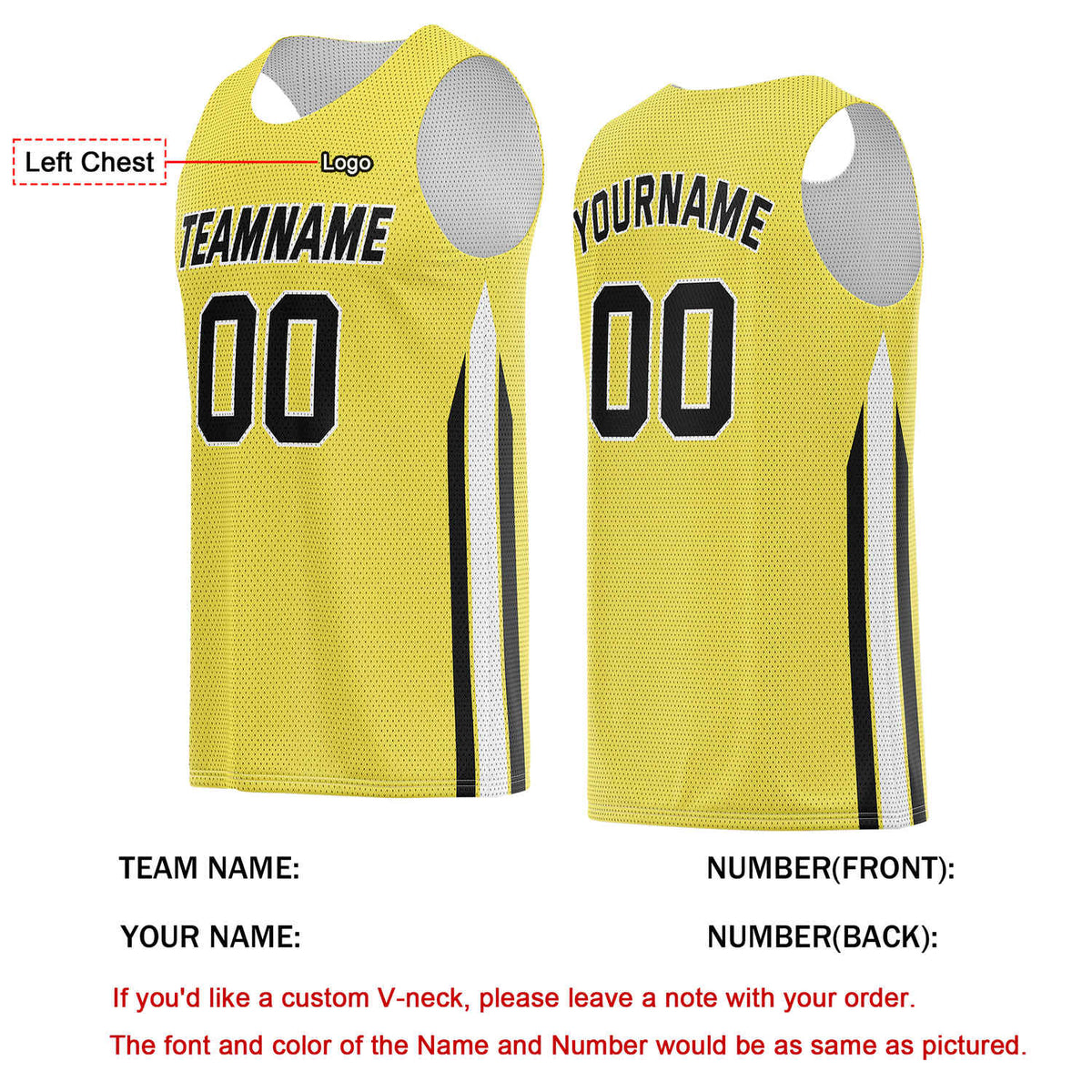 Custom Yellow & Black Basketball Jersey | Personalized Team Kit - Vosoli