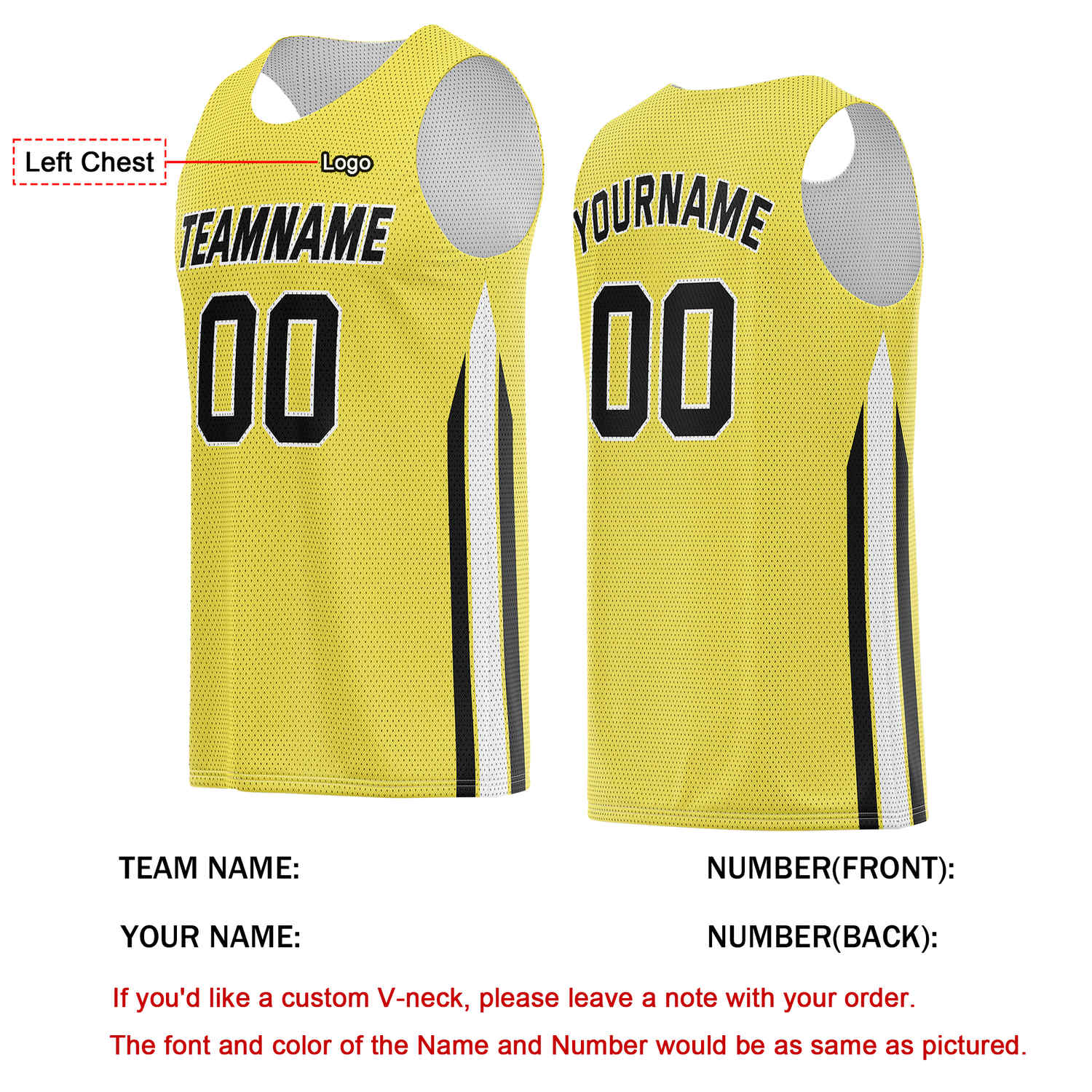 Custom Yellow & Black Basketball Jersey | Personalized Team Kit - Vosoli