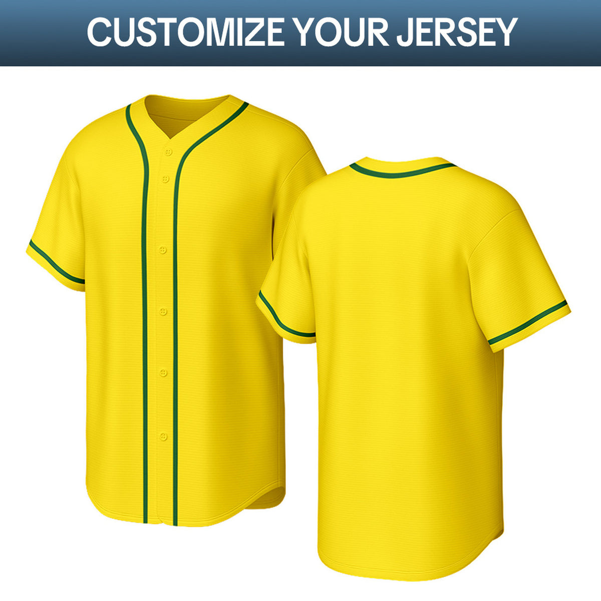 Custom Yellow & Green Personalized Baseball Jersey | Team Sports Uniform | Vosoli