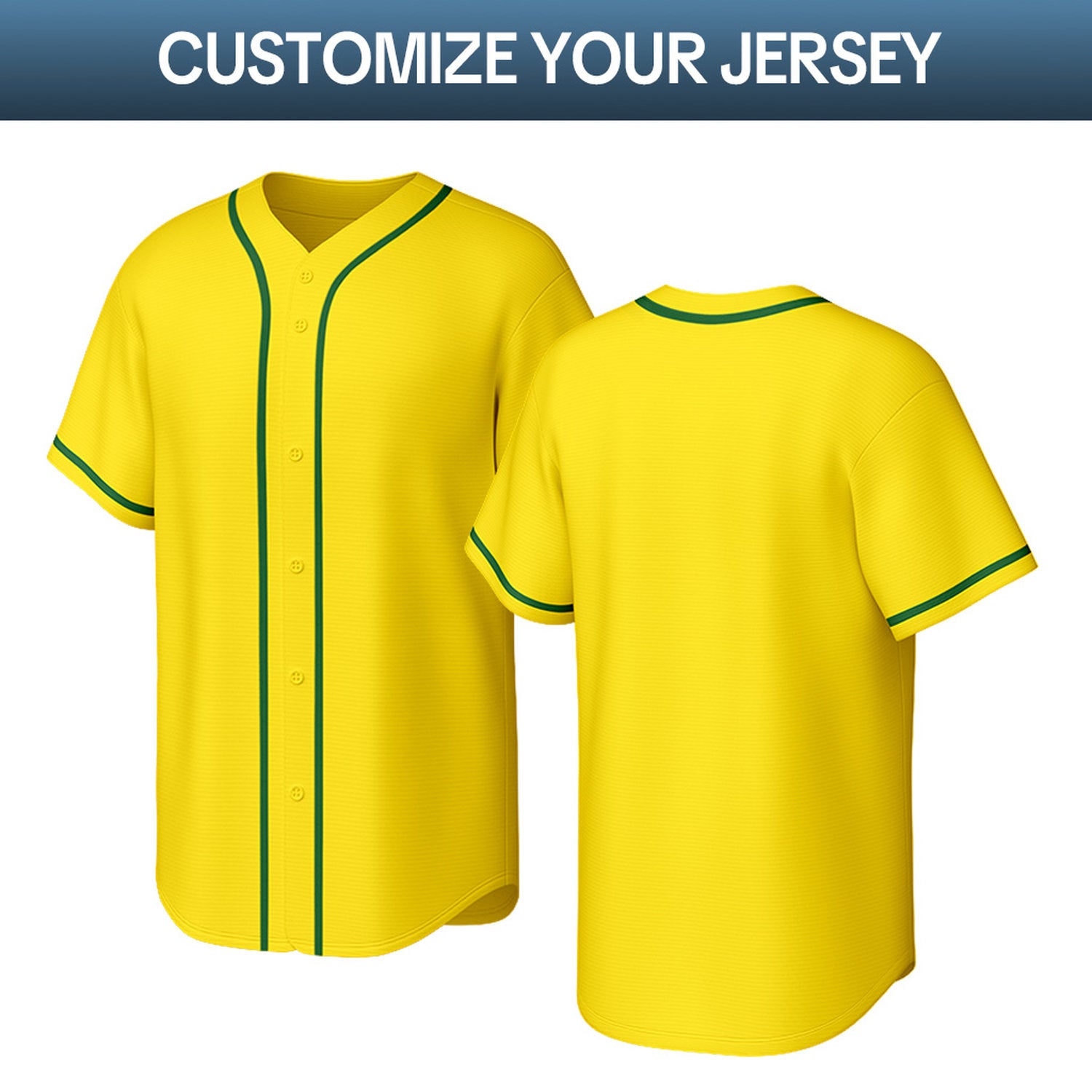 Custom Yellow & Green Personalized Baseball Jersey | Team Sports Uniform | Vosoli