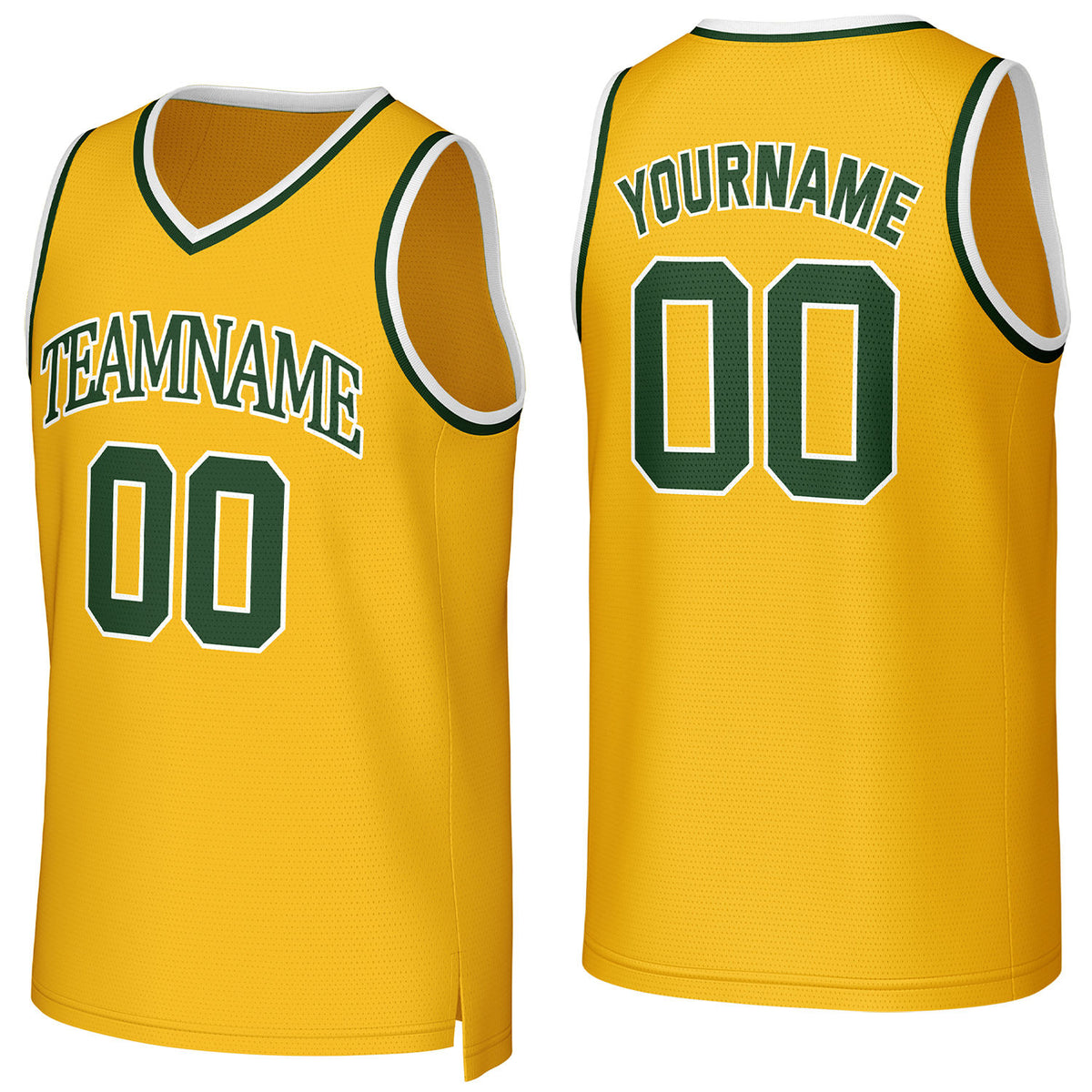 Custom yellow basketball jersey with logo, personalized name &amp; number, team uniform for men women youth game practice - Vosoli