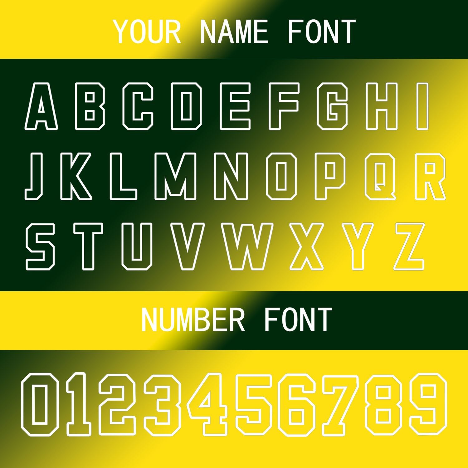 Custom Yellow and Forest Green Gradient Baseball Jersey - Personalized Team Uniforms