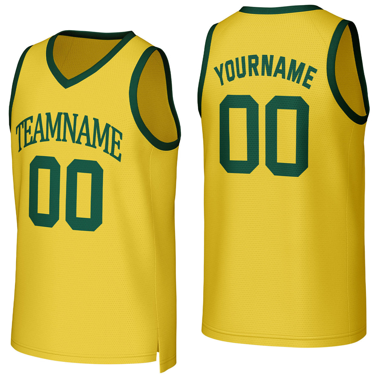 Custom Yellow Green Stitched Basketball Jersey | Personalized Name Number Logo Mesh Sports Jersey
