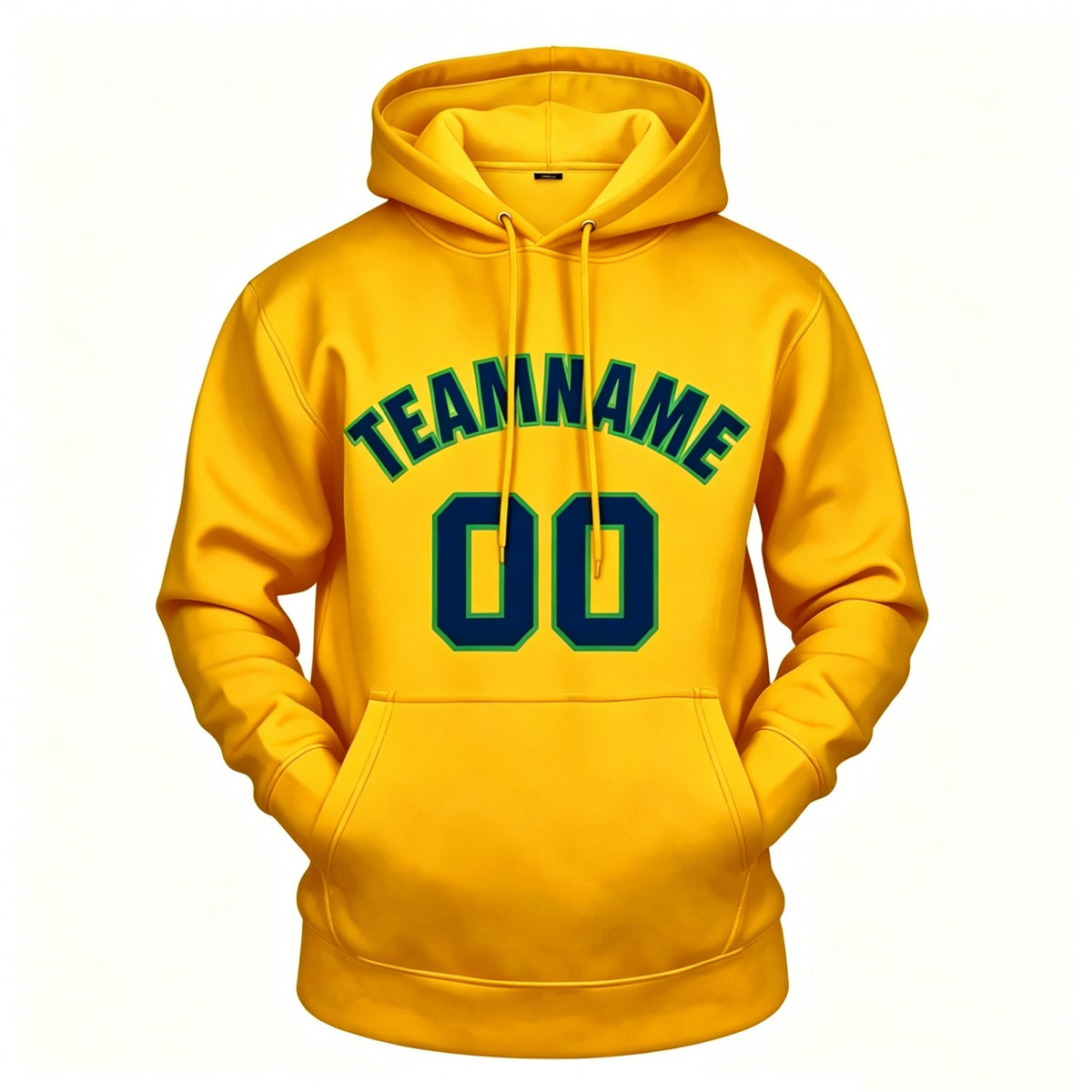 Custom Yellow & Navy Hoodie | Personalized Name & Number Sports Pullover | Vosoli