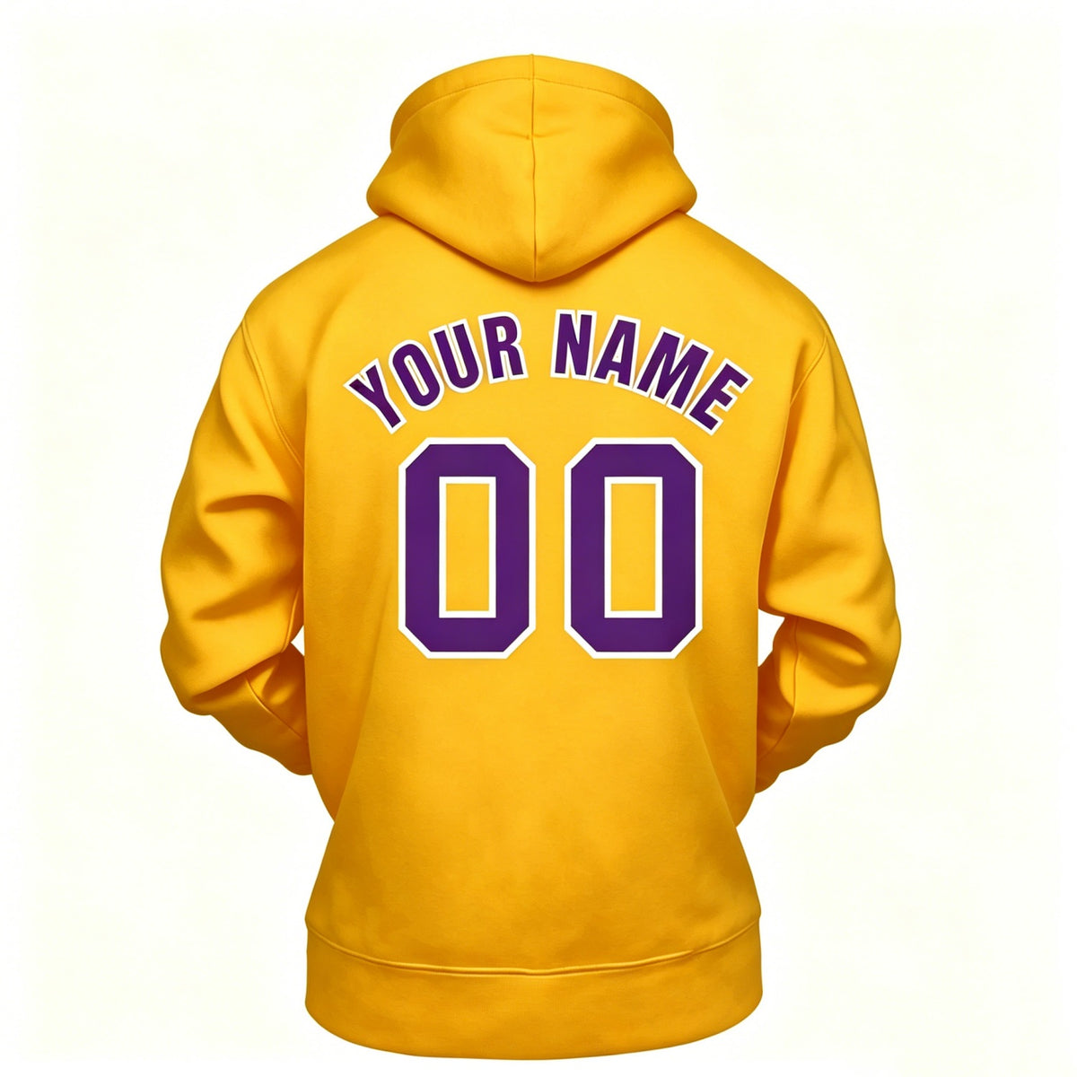 Custom Yellow & Purple Hoodie | Personalized Name & Number Sports Pullover | Vosoli