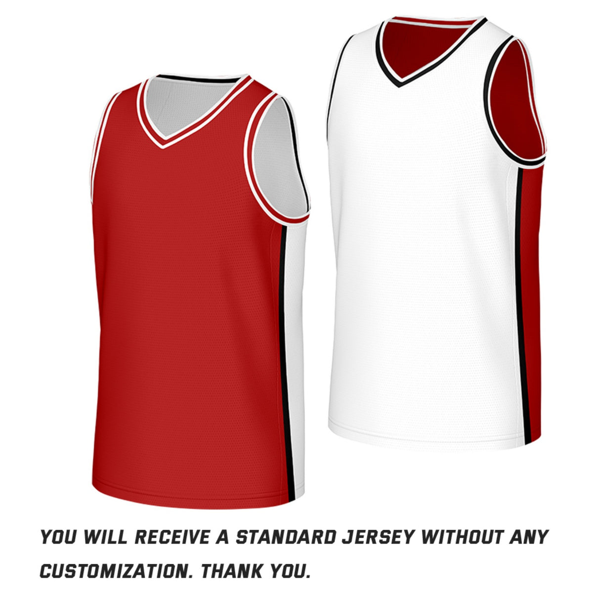 Custom Red & White Reversible Basketball Jersey | Personalized Team Jerseys with Name Number Logo