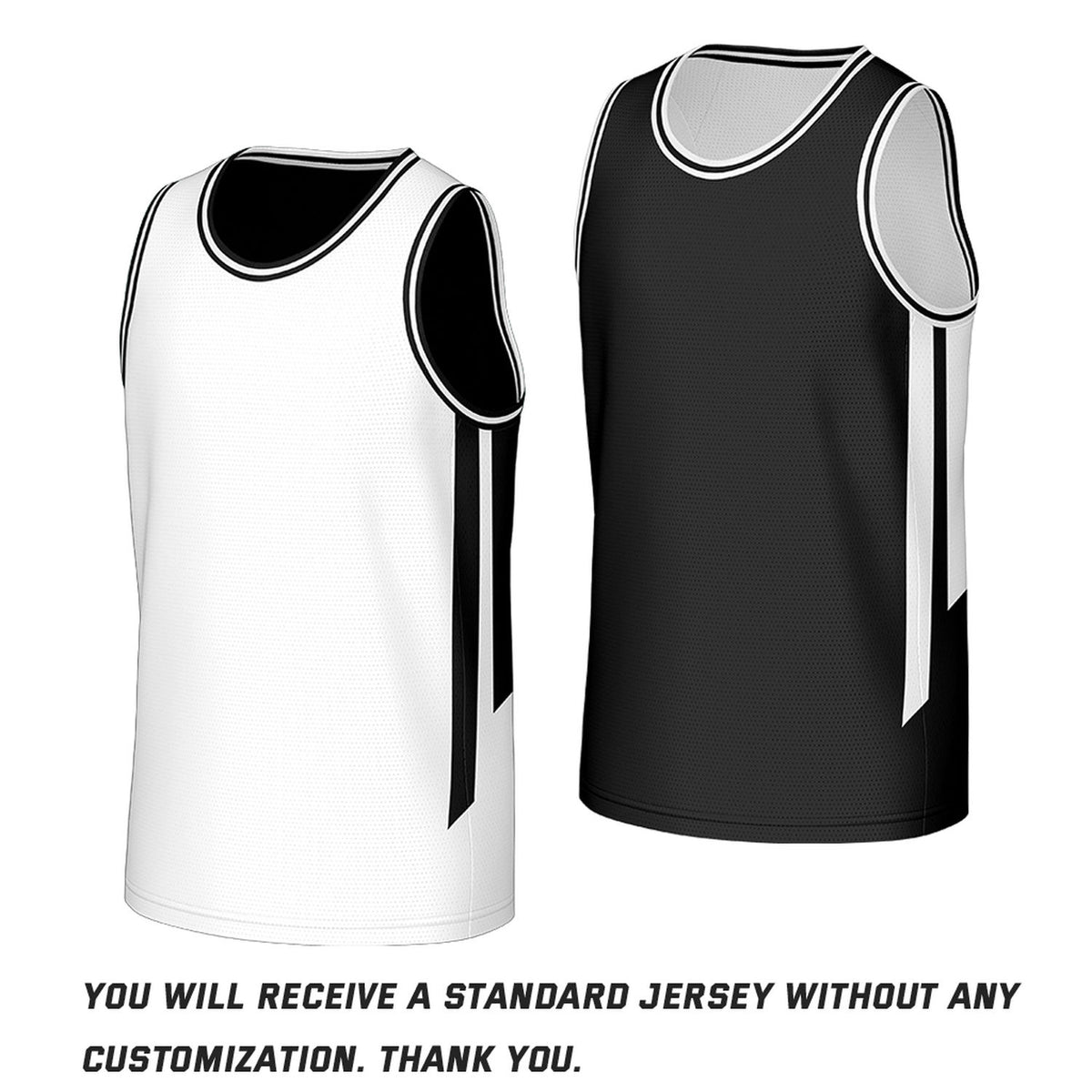 Custom Classic Reversible Basketball Jersey White & Black Mesh Team Uniform for Adult Youth