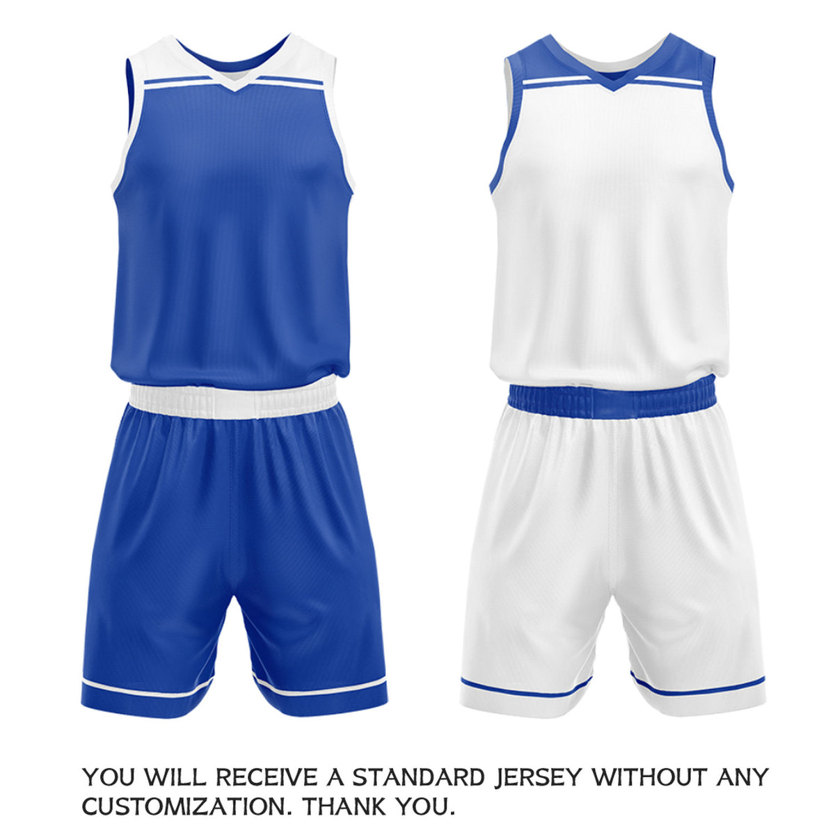Custom Royal Blue & White Double Sided Basketball Jersey Set | Wholesale Team Uniform