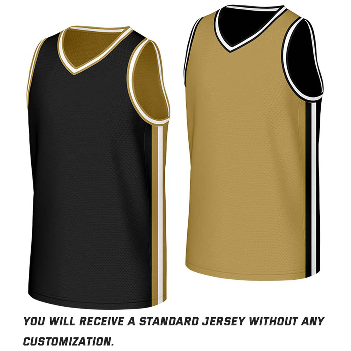 Custom Black & Gold Reversible Basketball Jersey | Personalized Name Number Mesh Sports Jersey