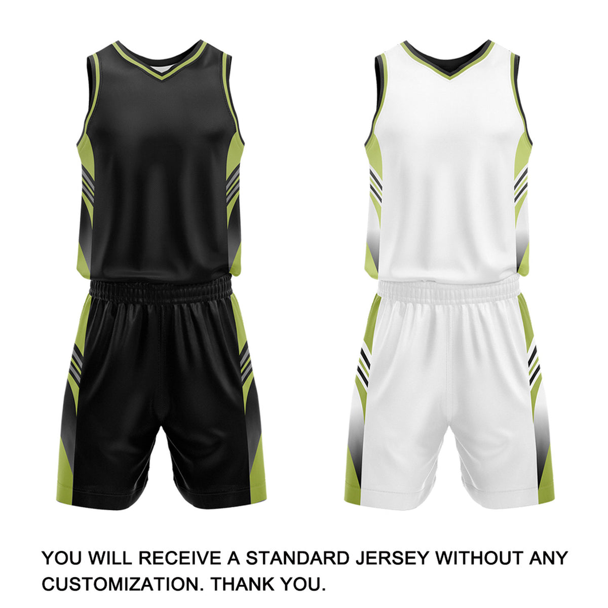 Custom Black & Lime Green Reversible Basketball Uniform Set | Personalized Team Jersey Kit